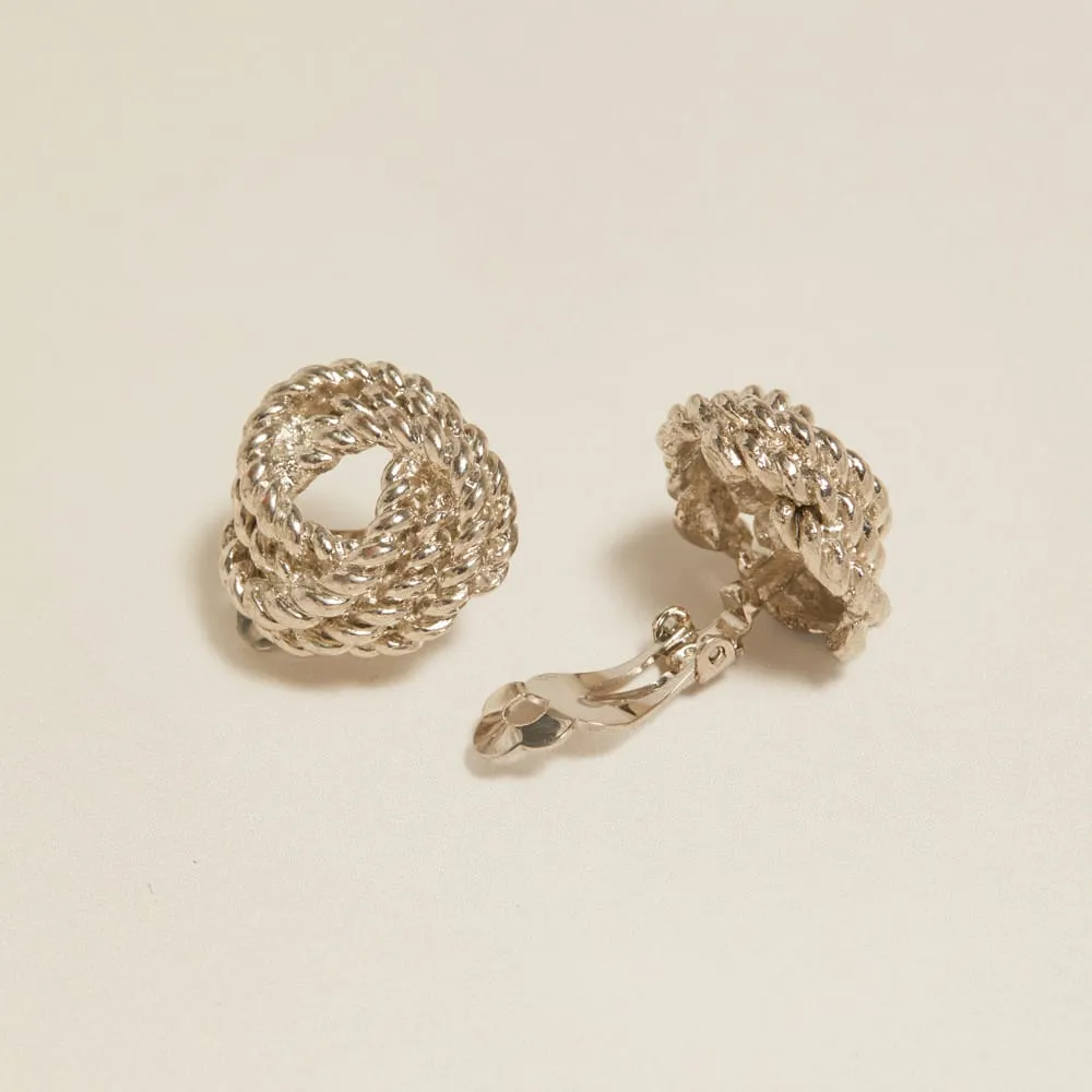 Orelia Vintage Rope Twist øreringe sølv clip-on