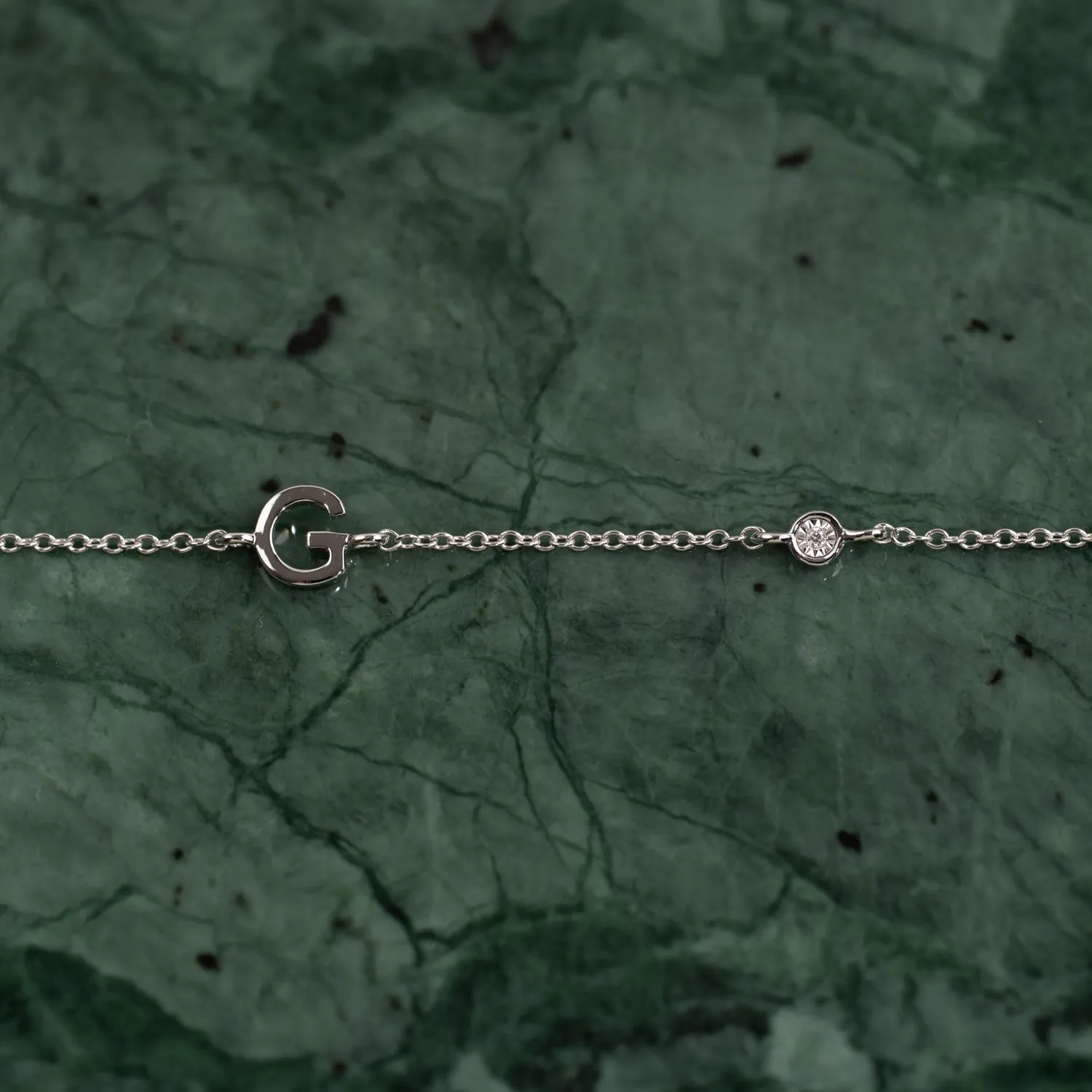 Sisi Copenhagen Letter lab-diamant armbånd hvidguld bogstav