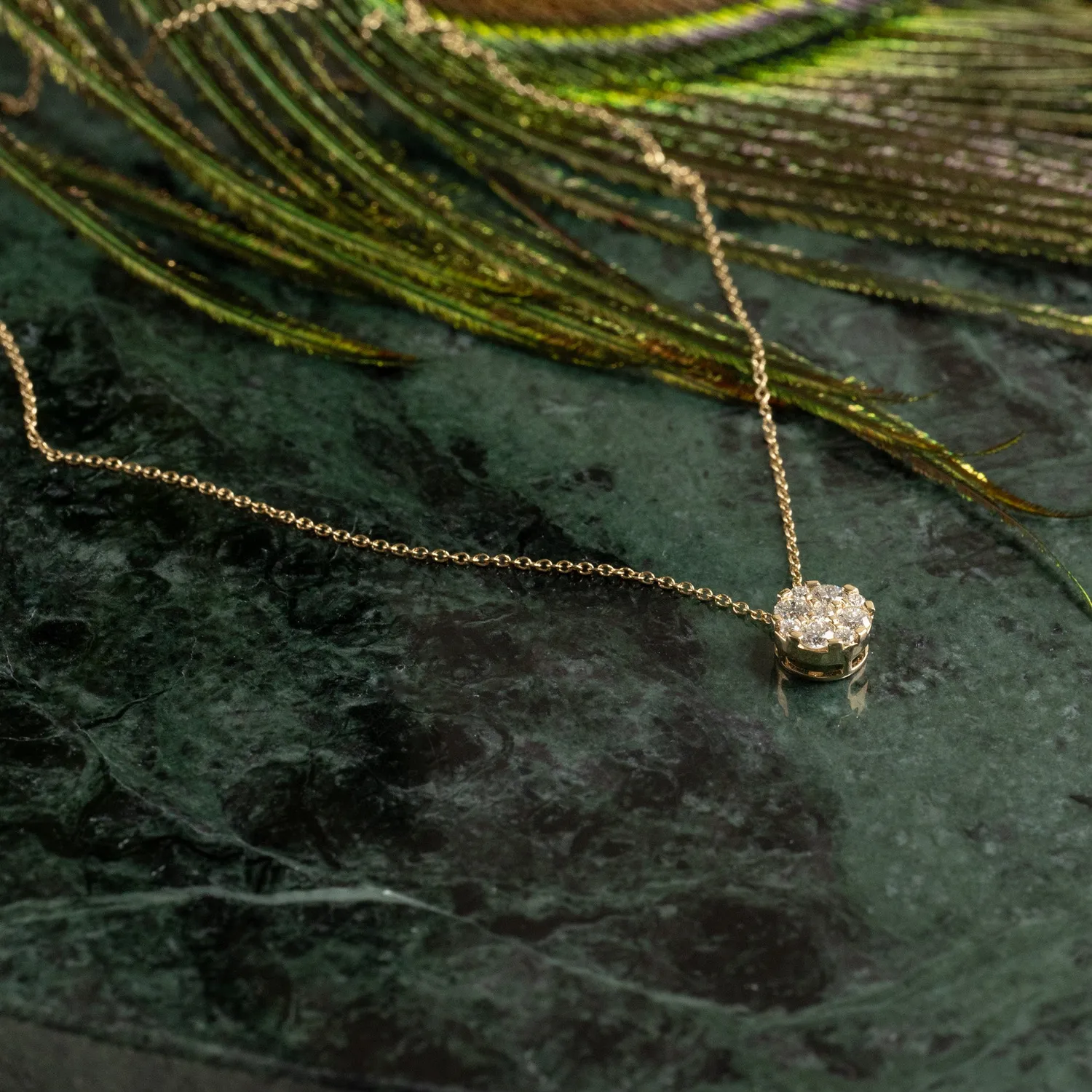 Sisi Copenhagen Round Pave vedhæng lab-diamant 0,45 ct guld