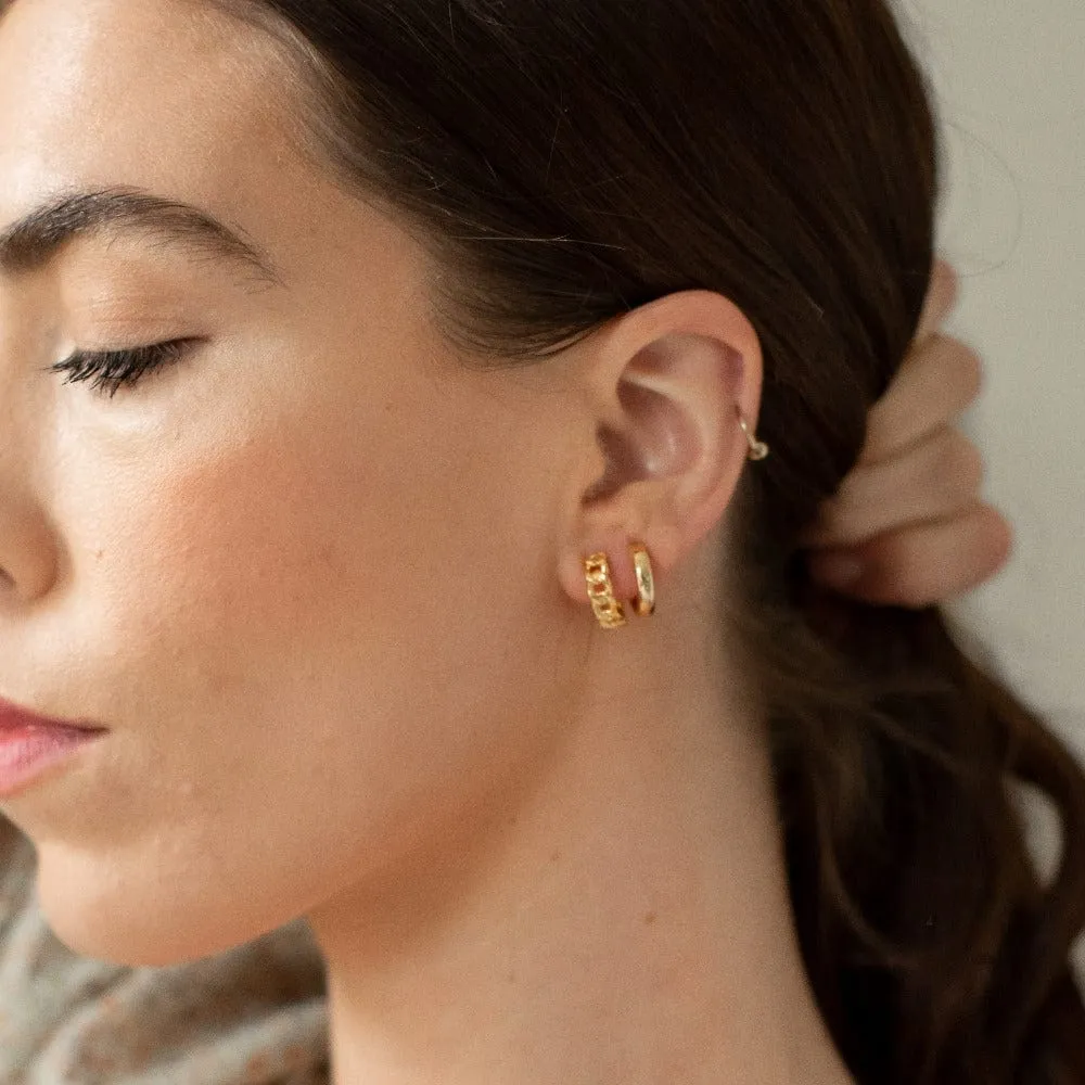 Orelia Chain Huggie Hoop øreringe guld forgyldt