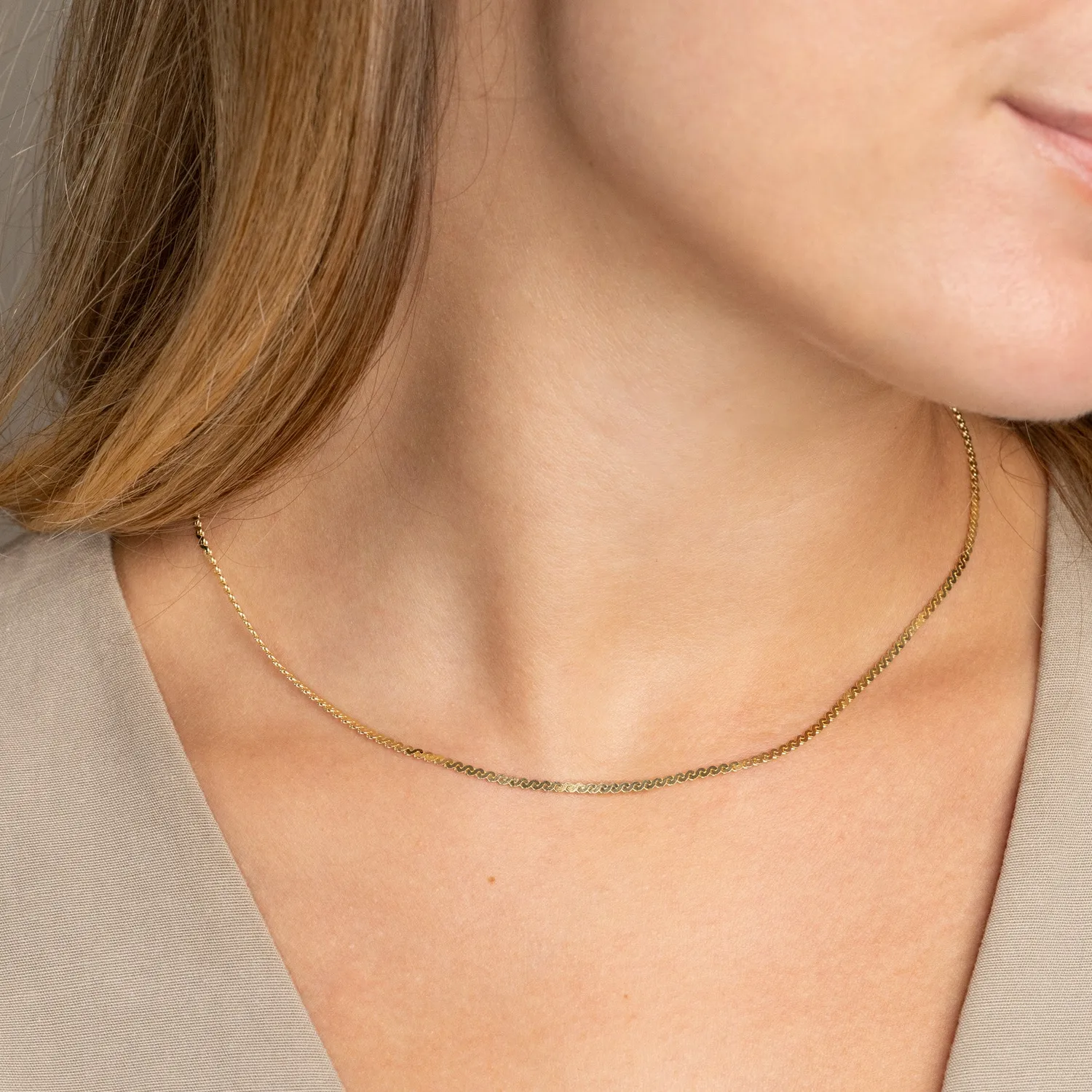 Sisi Copenhagen Selma Golden Chain halskæde forgyldt 42 cm