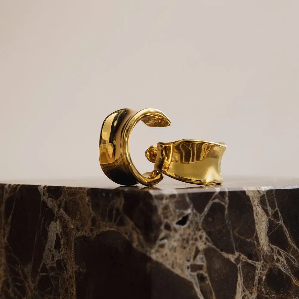 Orelia LUXE Chunky Molten Hoop øreringe guld vandfaste