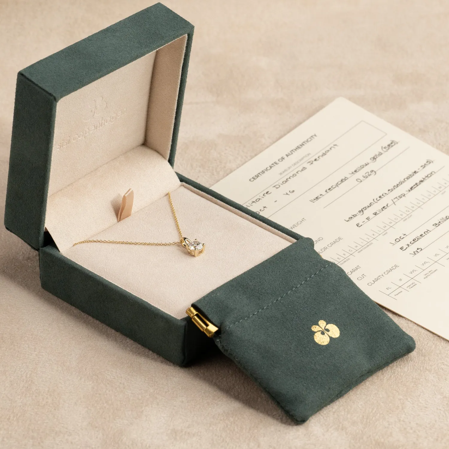 Sisi Copenhagen Prong Solitaire 1,0 ct vedhæng guld 14 kt diamant
