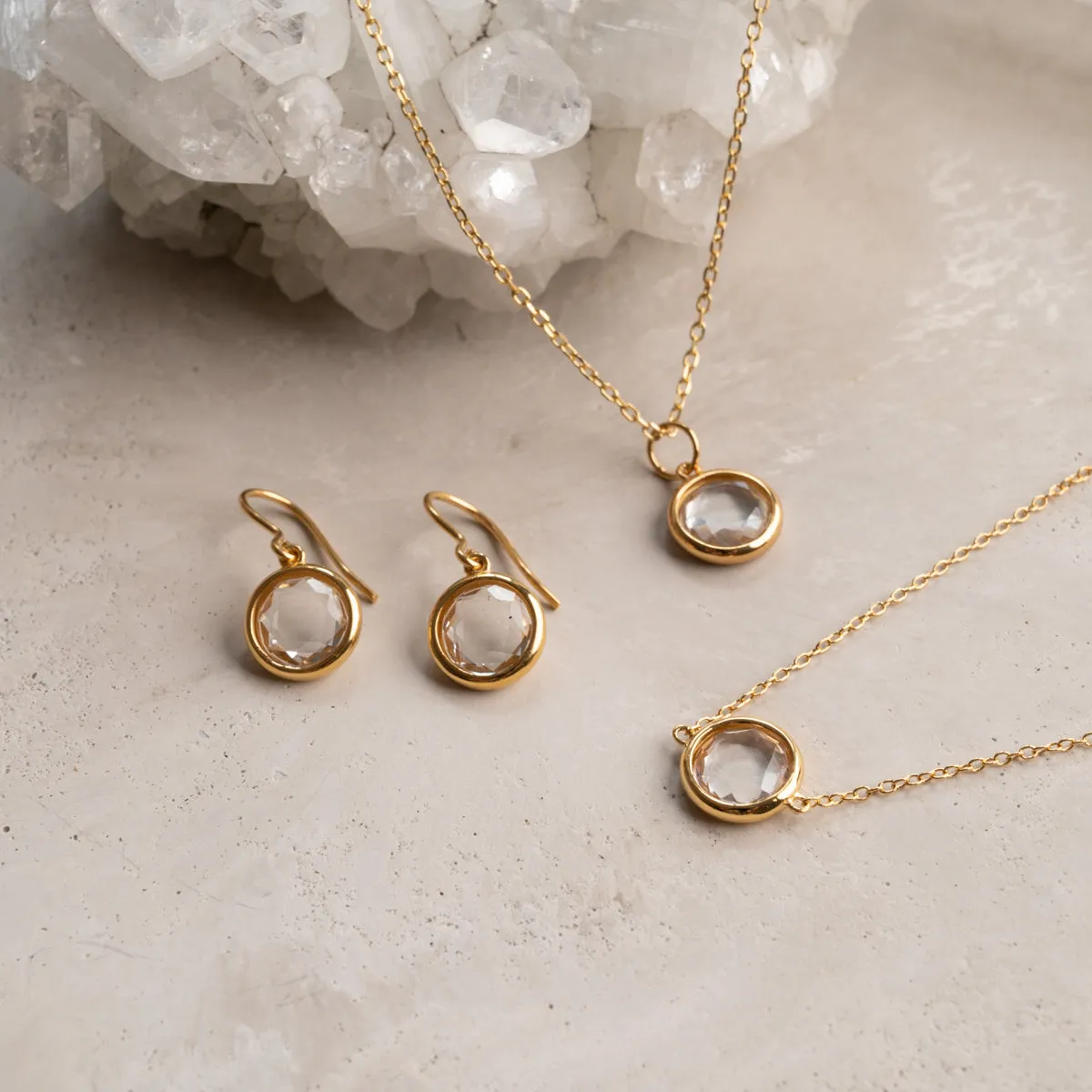 Sisi Copenhagen Ava White Topaz vedhæng forgyldt hvid topas