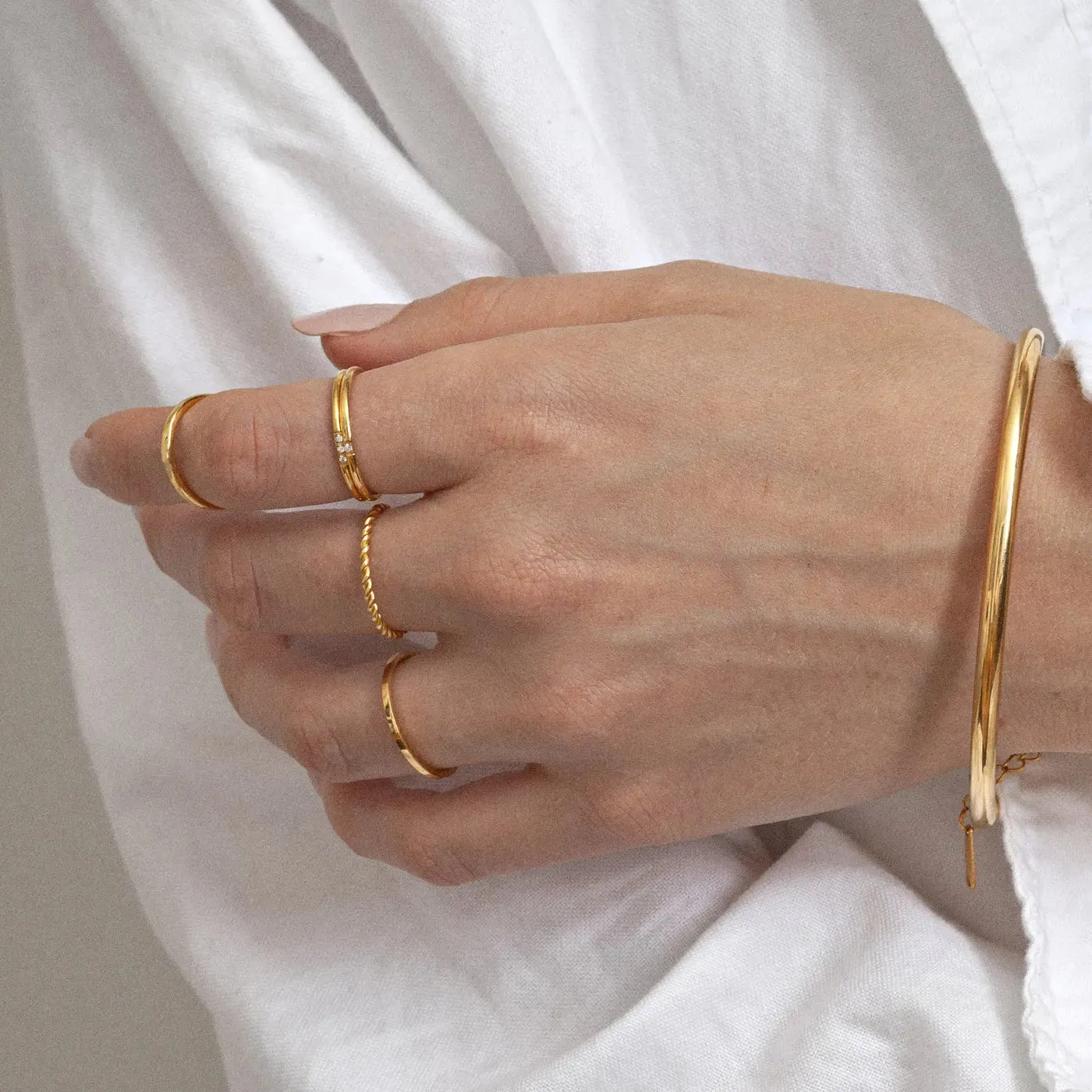 TIMI OF SWEDEN ringsæt ringe guld str. 17 vandtæt