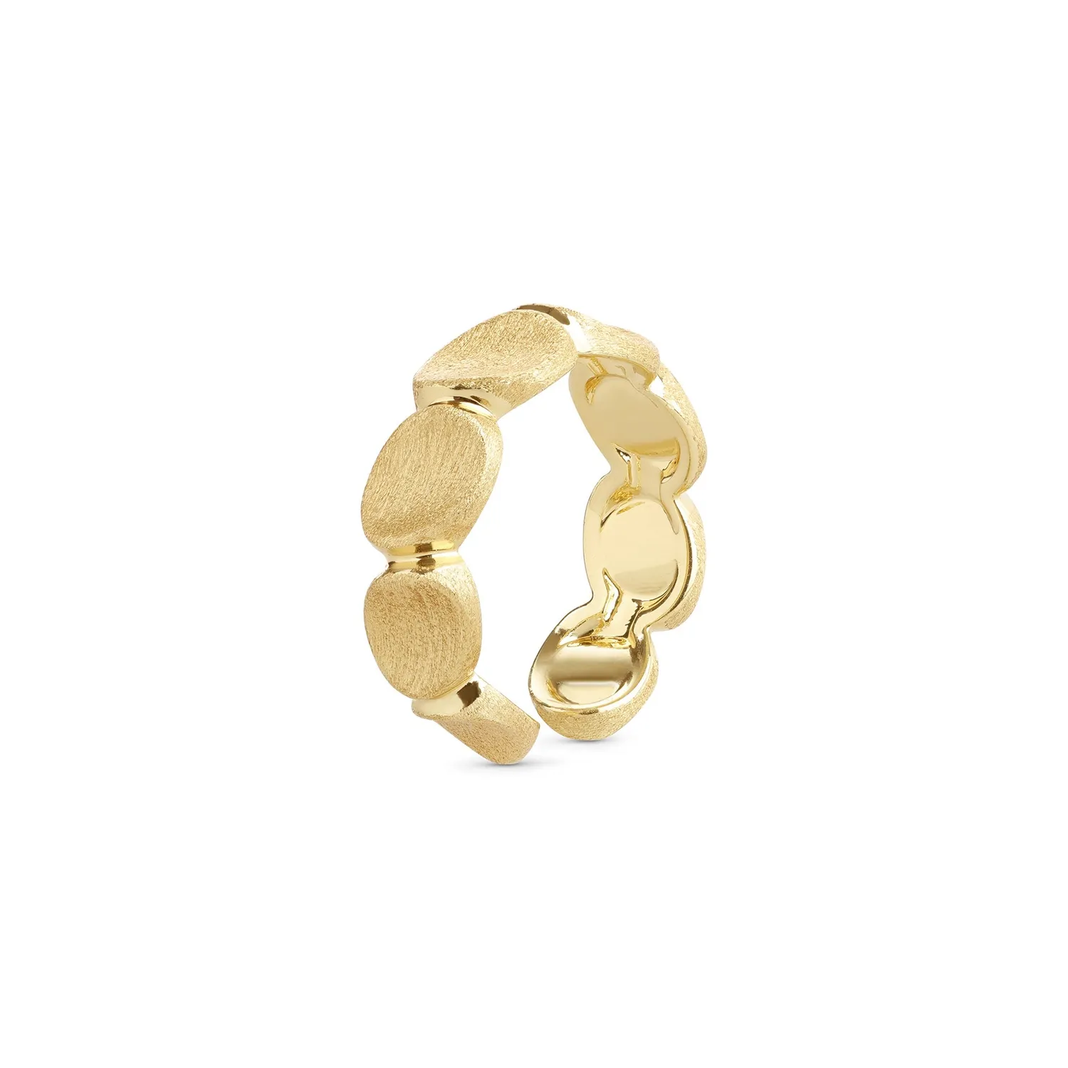 TIMI OF SWEDEN Gulli organisk ring stål guld justerbar
