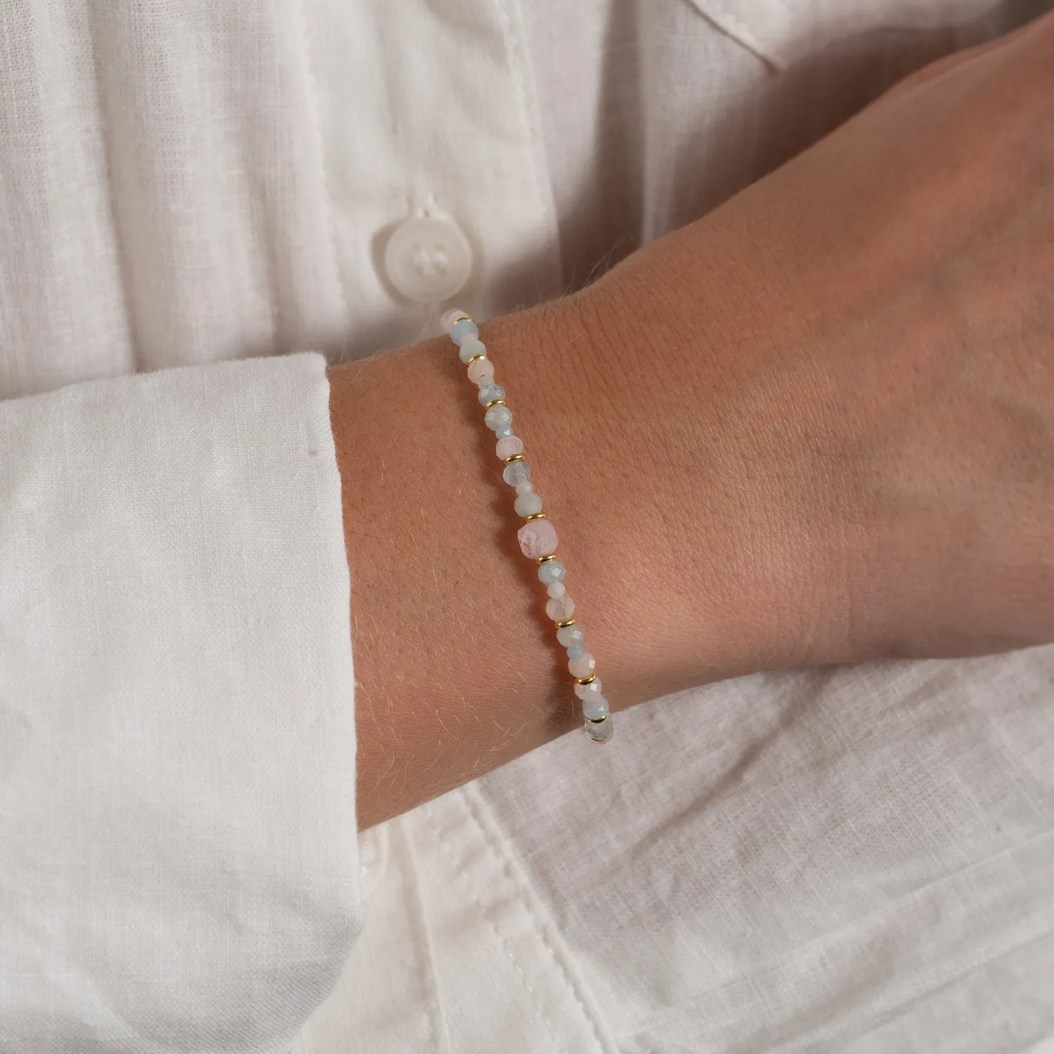 Sisi Copenhagen Isla Morganite armbånd forgyldt morganit