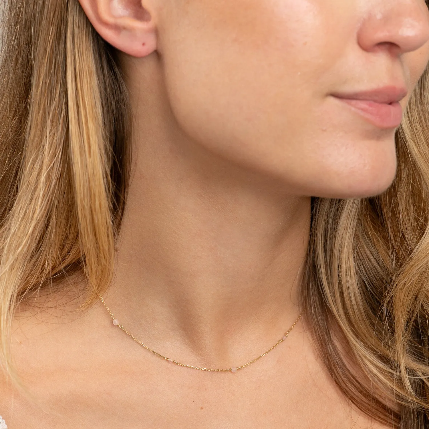 Sisi Copenhagen Isabella halskæde rosa jade guld