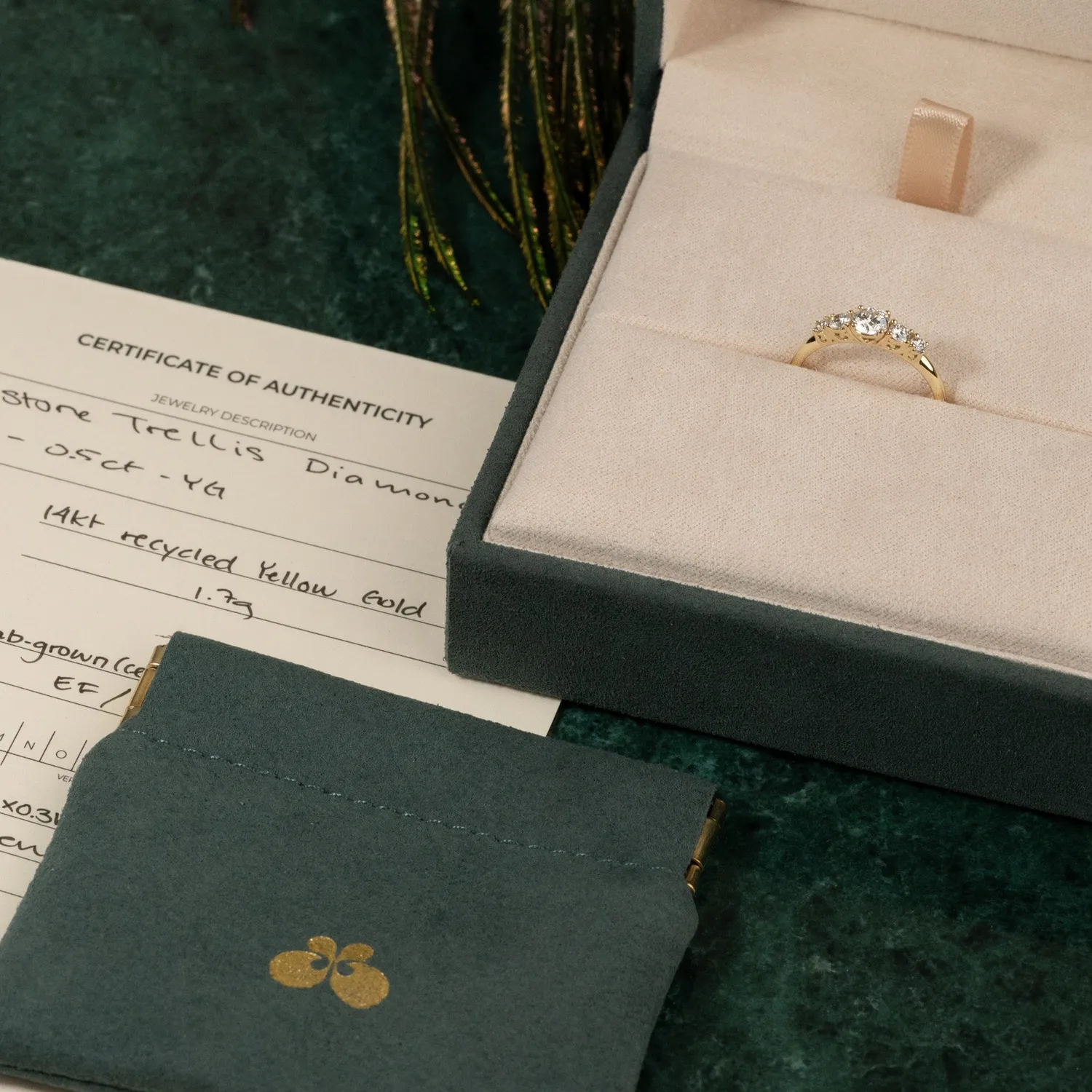 Sisi Copenhagen Five-Stone Trellis diamantring 0,5 ct guld