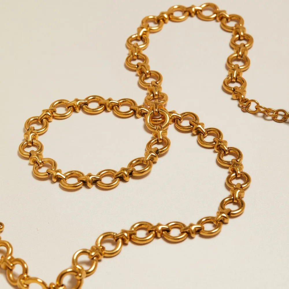 Orelia Vintage Circle Cross halskæde guld