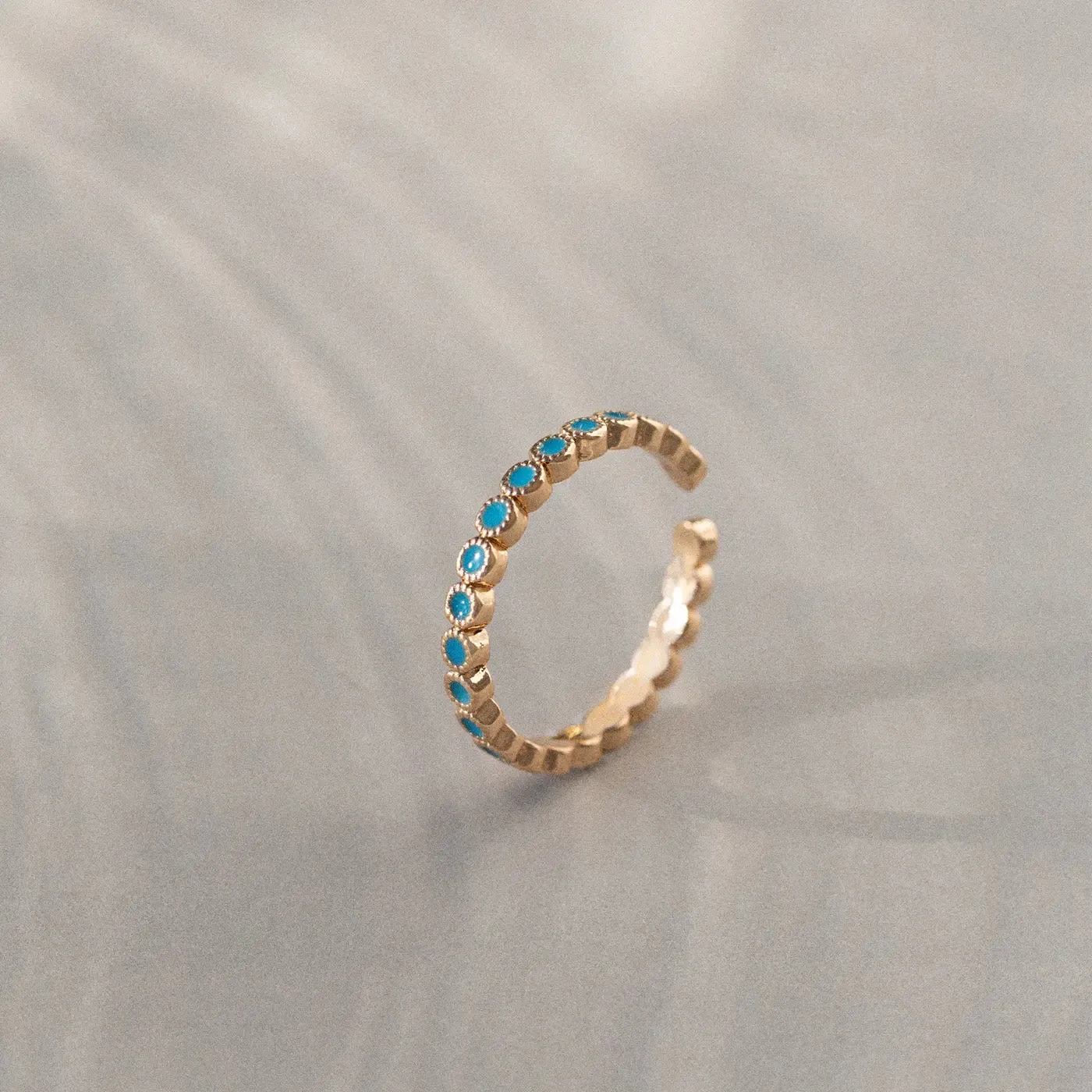 TIMI OF SWEDEN Riya turkis ring forgyldt justerbar