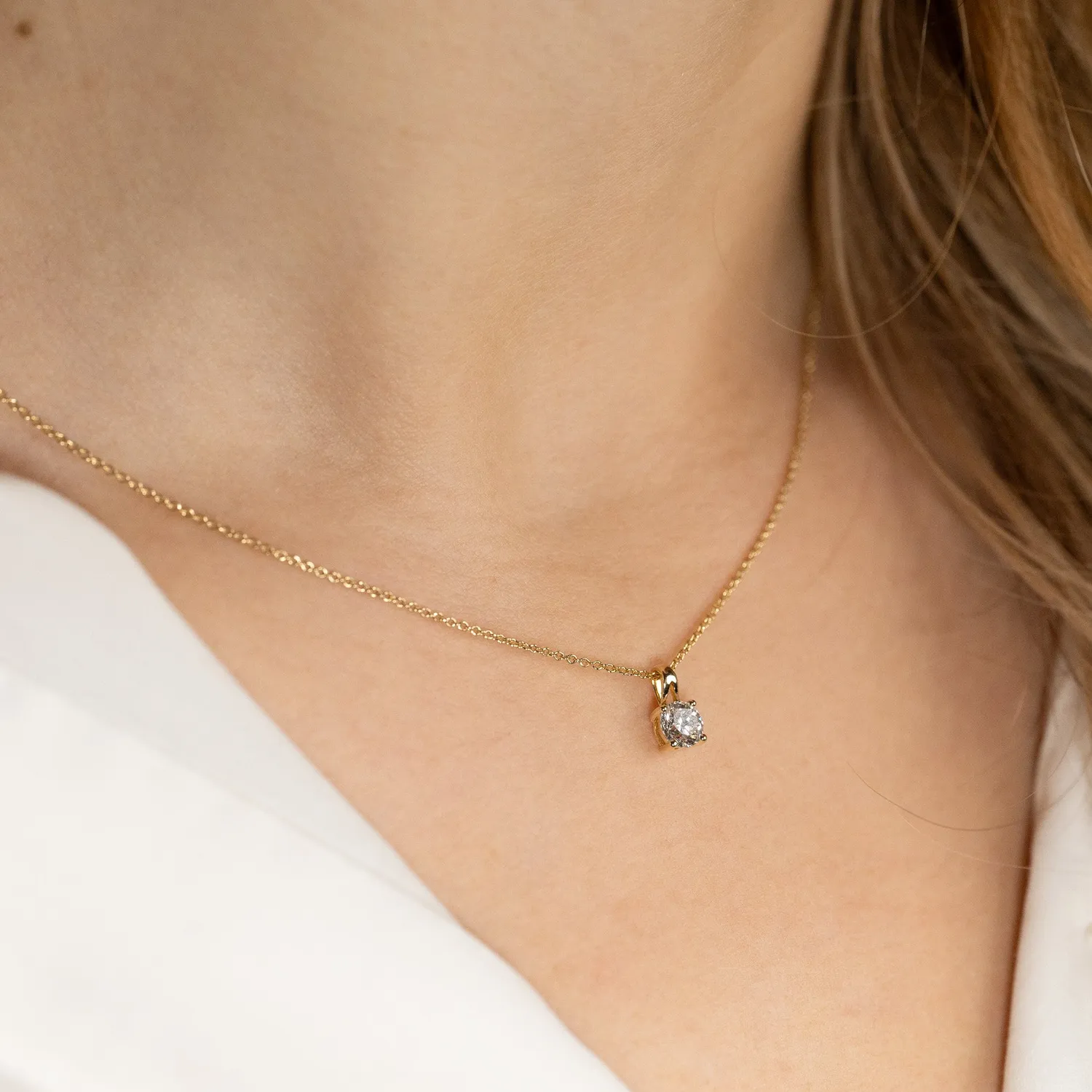 Sisi Copenhagen Prong Solitaire vedhæng guld 0,5 ct lab