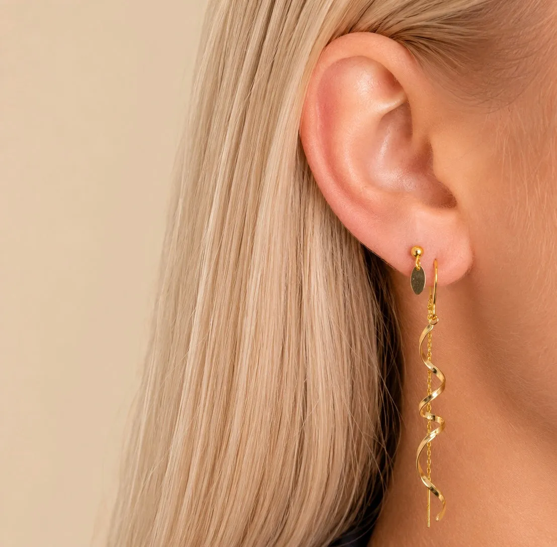 Lulo Jewelry Wave Strings øreringe 18K guldbelagt til hverdag