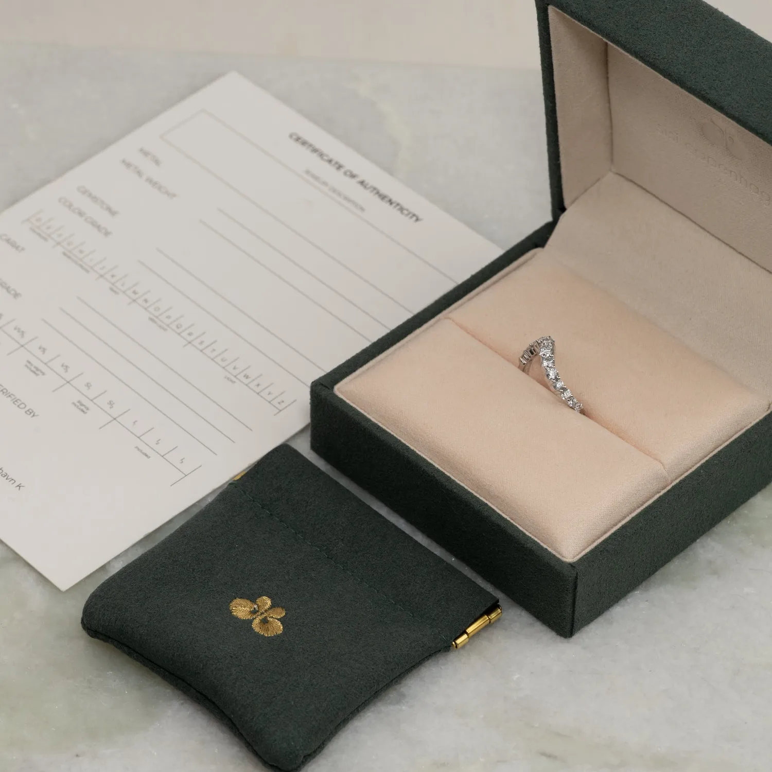 Sisi Copenhagen Graduating Curved Lab-Diamond ring 0,9 ct hvidguld