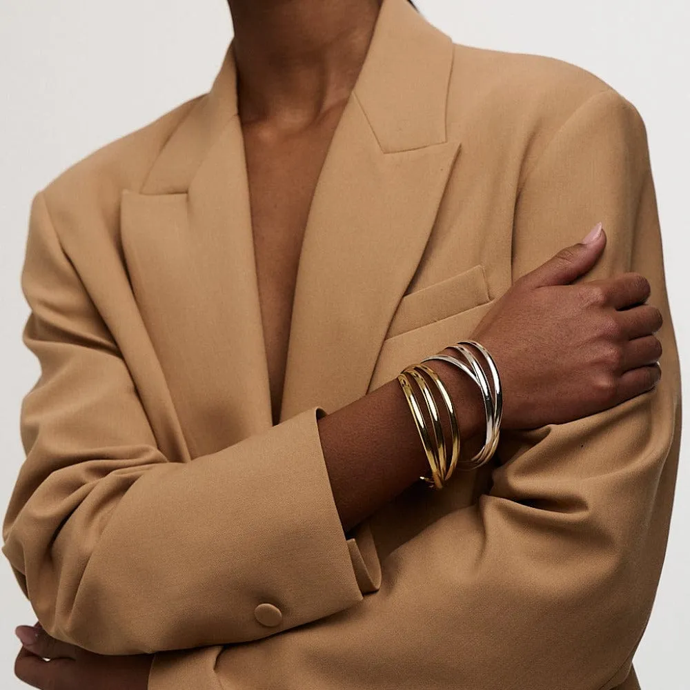 Orelia Interlocking Bangles forgyldt armbånd guld 3-delt