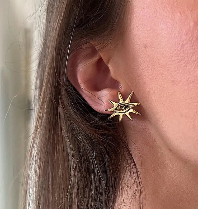 Wos Bedazzled Mini View øreringe guld øje