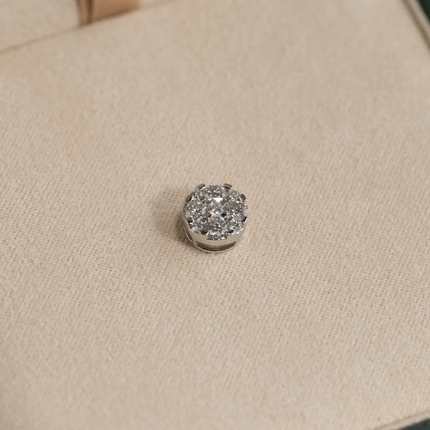 Sisi Copenhagen Round Pave lab-vedhæng hvidguld 0,45 ct