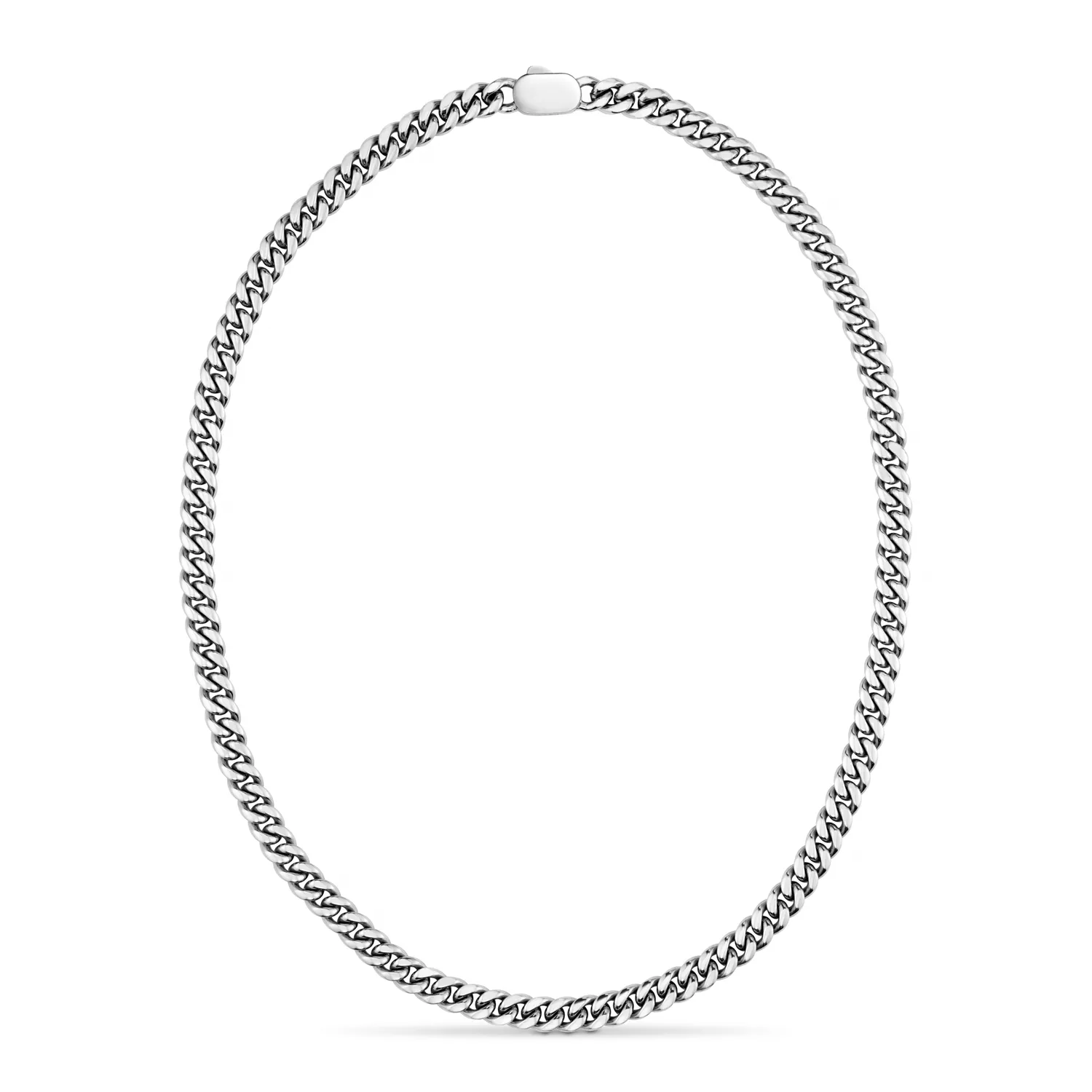 Orelia Chunky Flat Curb halskæde sølv solid lås