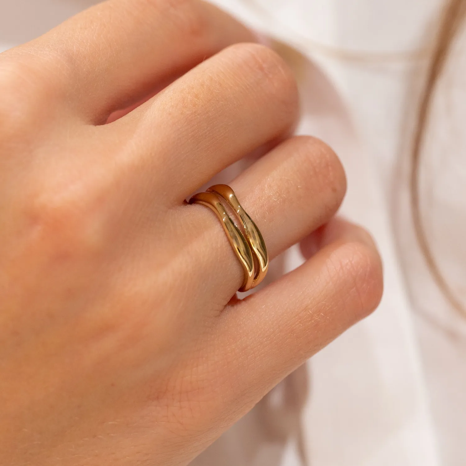 Sisi Copenhagen Agnes ring 9 kt guld 6 mm solid