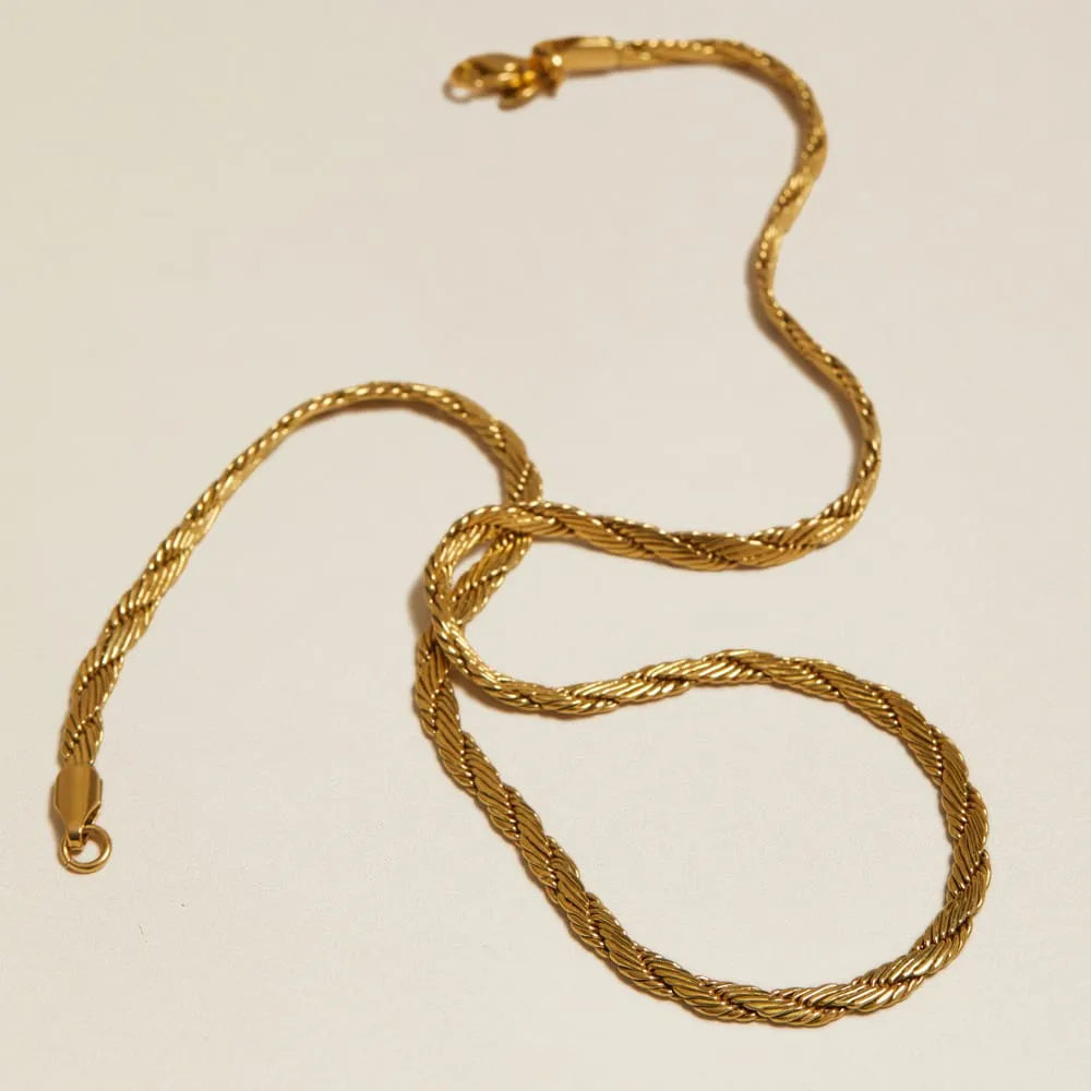 Orelia Vintage Twist Rope halskæde guld