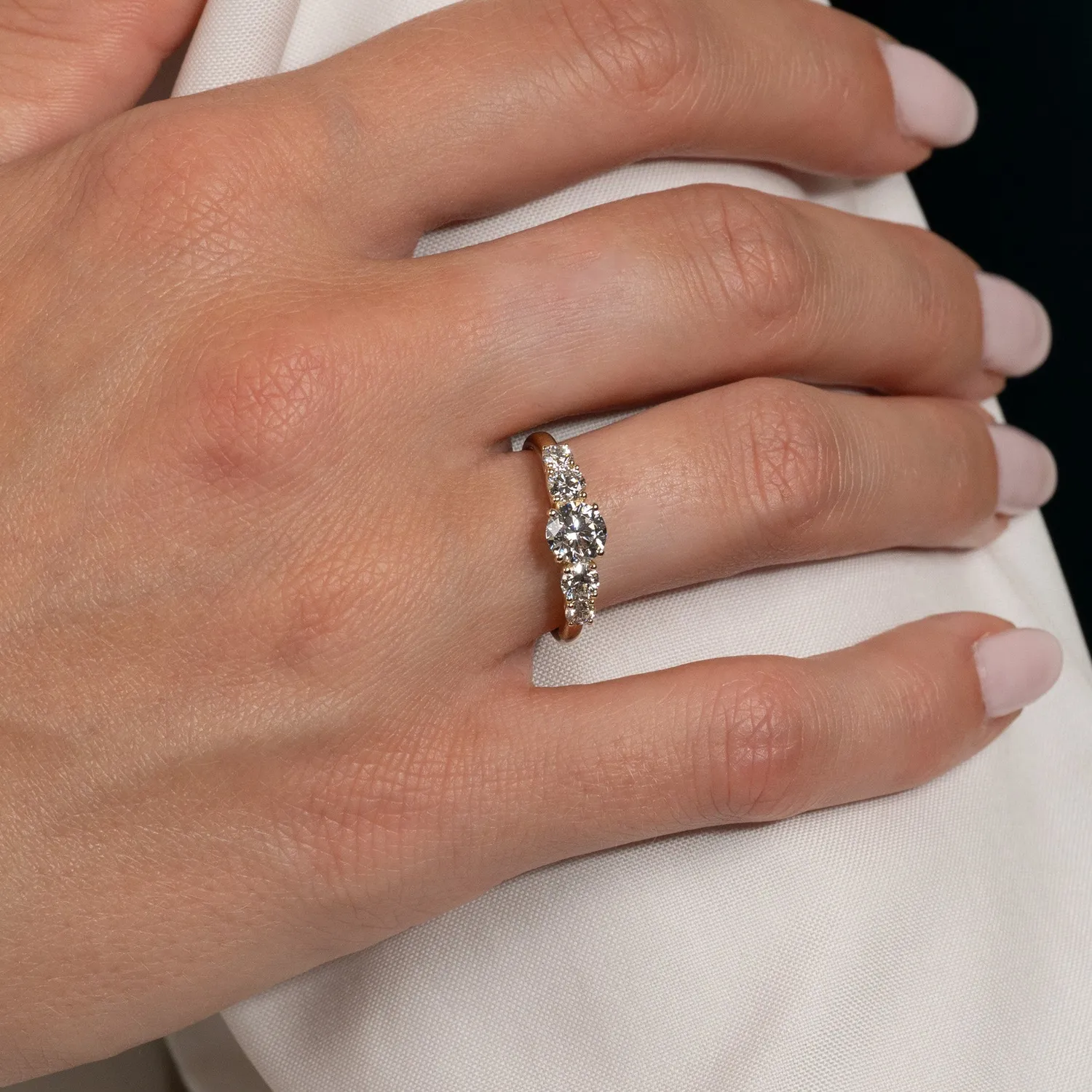 Sisi Copenhagen Five-Stone Trellis diamantring guld 1,0 ct 14 kt