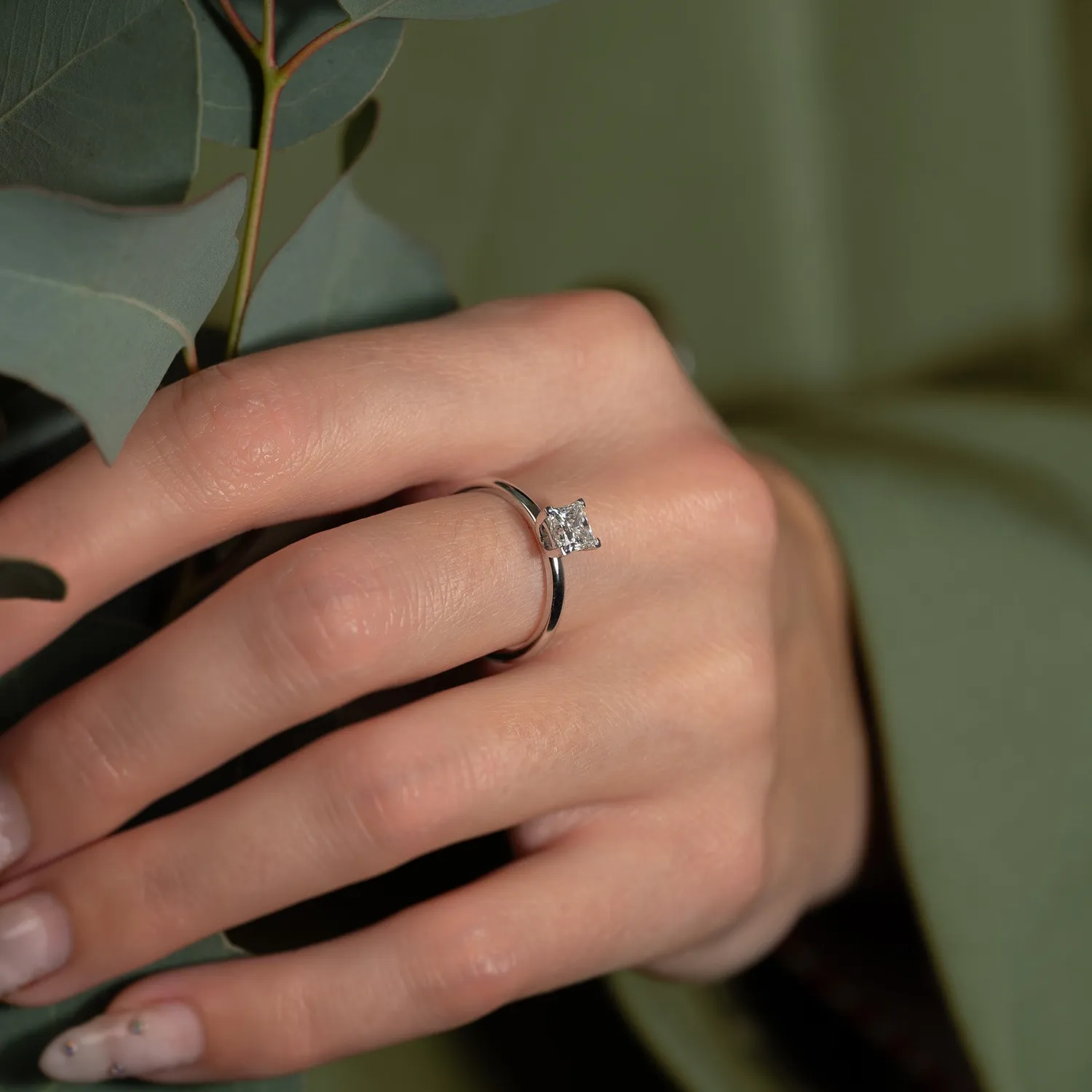 Sisi Copenhagen Solitaire Princess diamantring 0,75 ct hvidguld