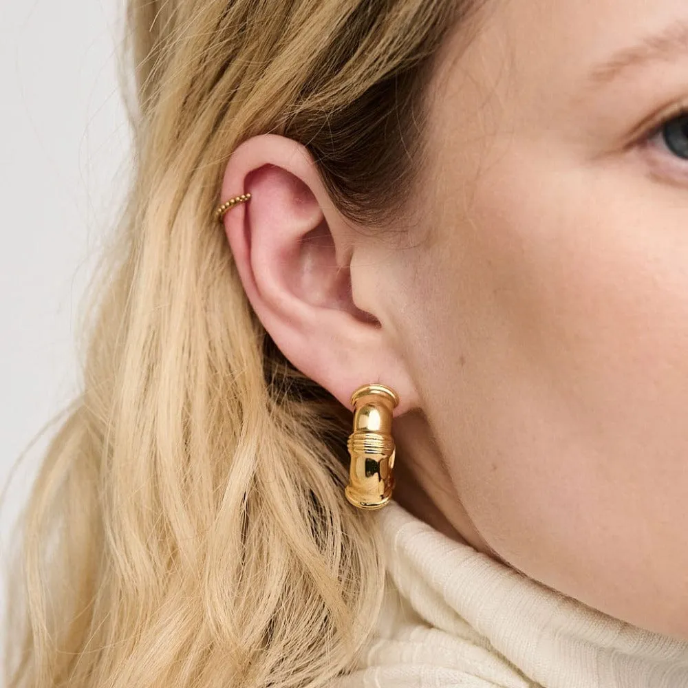 Orelia Beaded Clicker Hoop 8mm piercing guld
