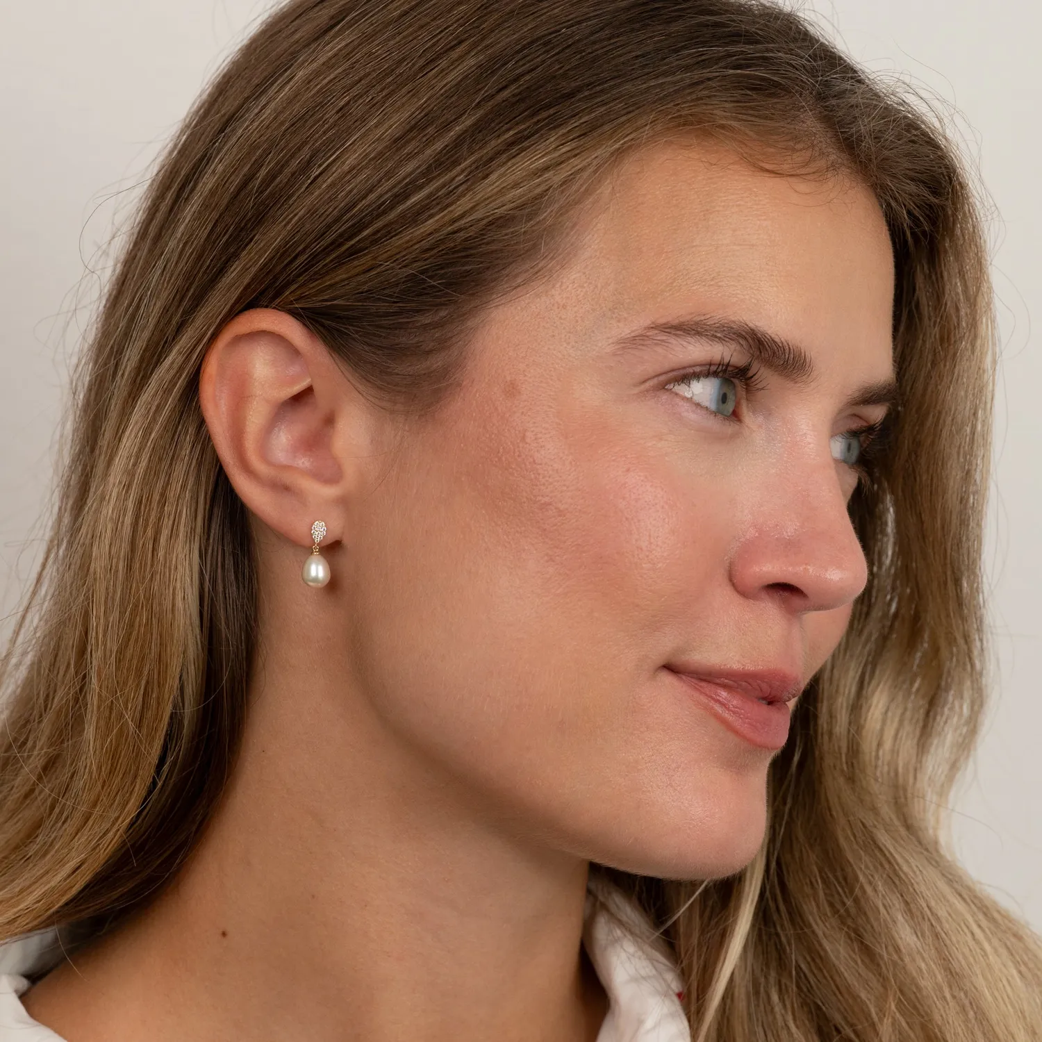 Sisi Copenhagen Laura perleøreringe 9 kt guld zirkonia