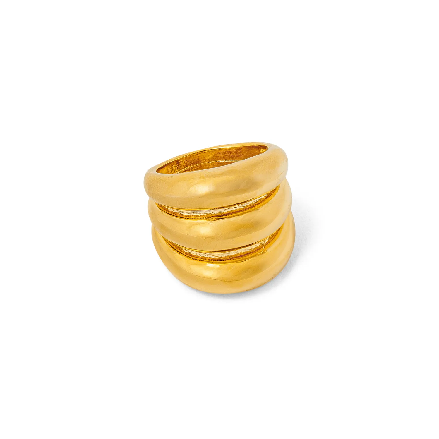Orelia Polished Triple Domed ring guld blank
