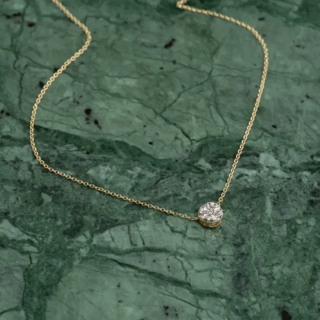 Sisi Copenhagen Round Pave diamantvedhæng 0,2 ct guld