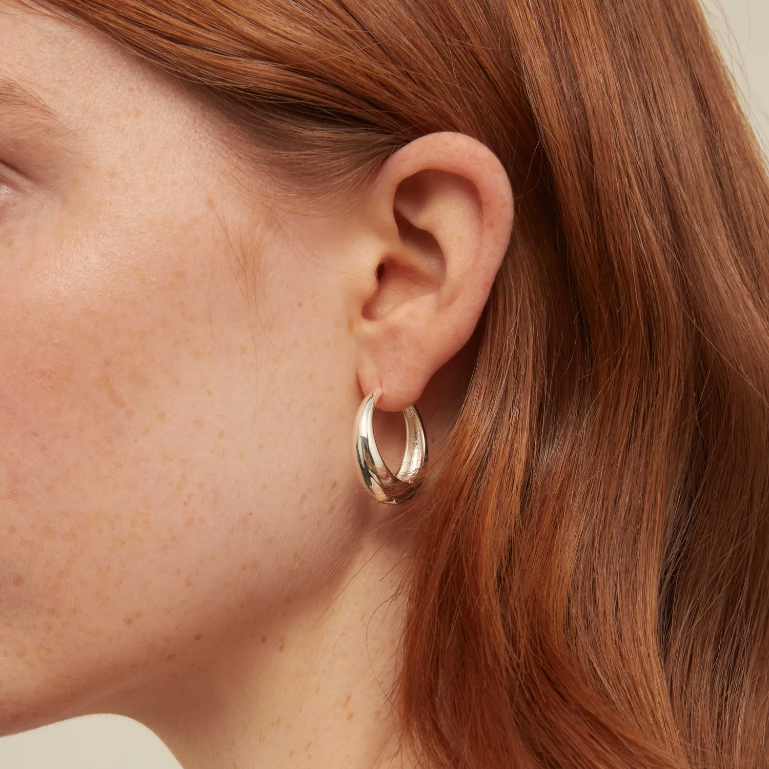Orelia Large Tapered Hoop øreringe sølv store