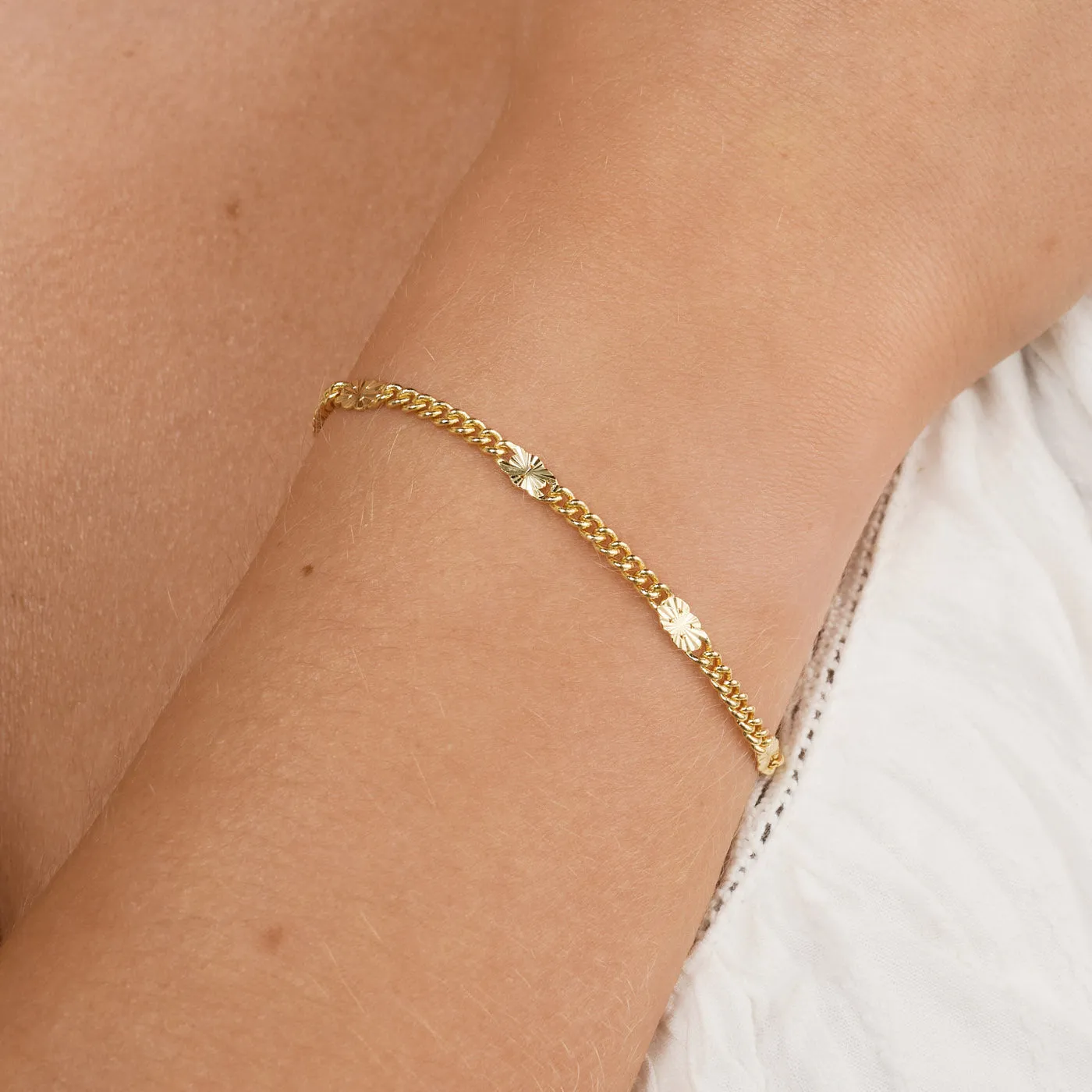 Timi of Sweden Sunday Vintage armbånd guld 16+5 cm forgyldt kæde