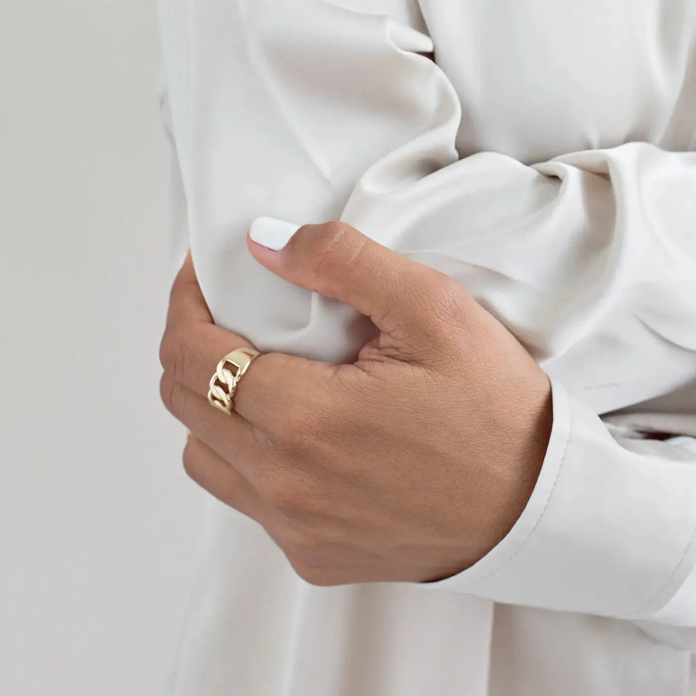 TIMI OF SWEDEN Kædering ring forgyldt guld