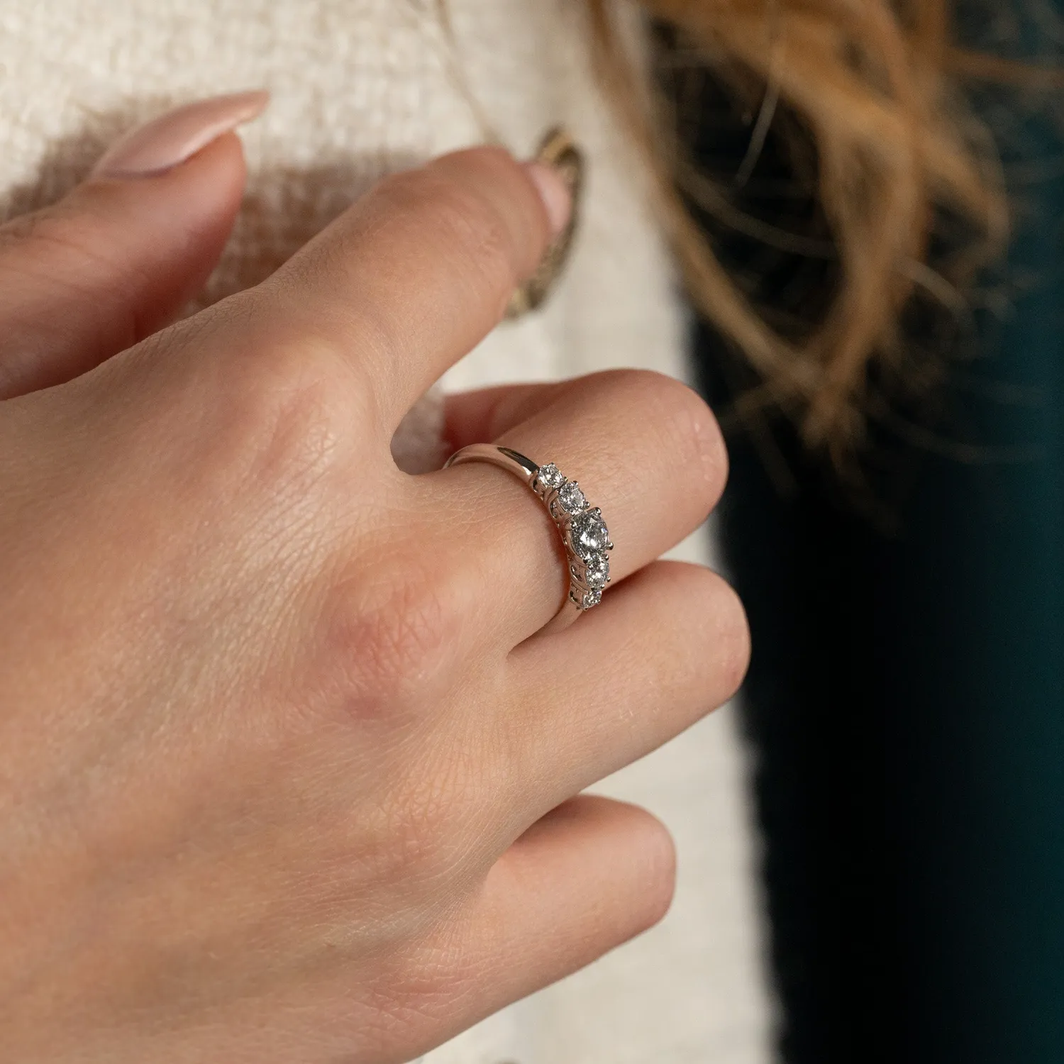 Sisi Copenhagen Five-Stone Trellis ring hvidguld 0,7 ct