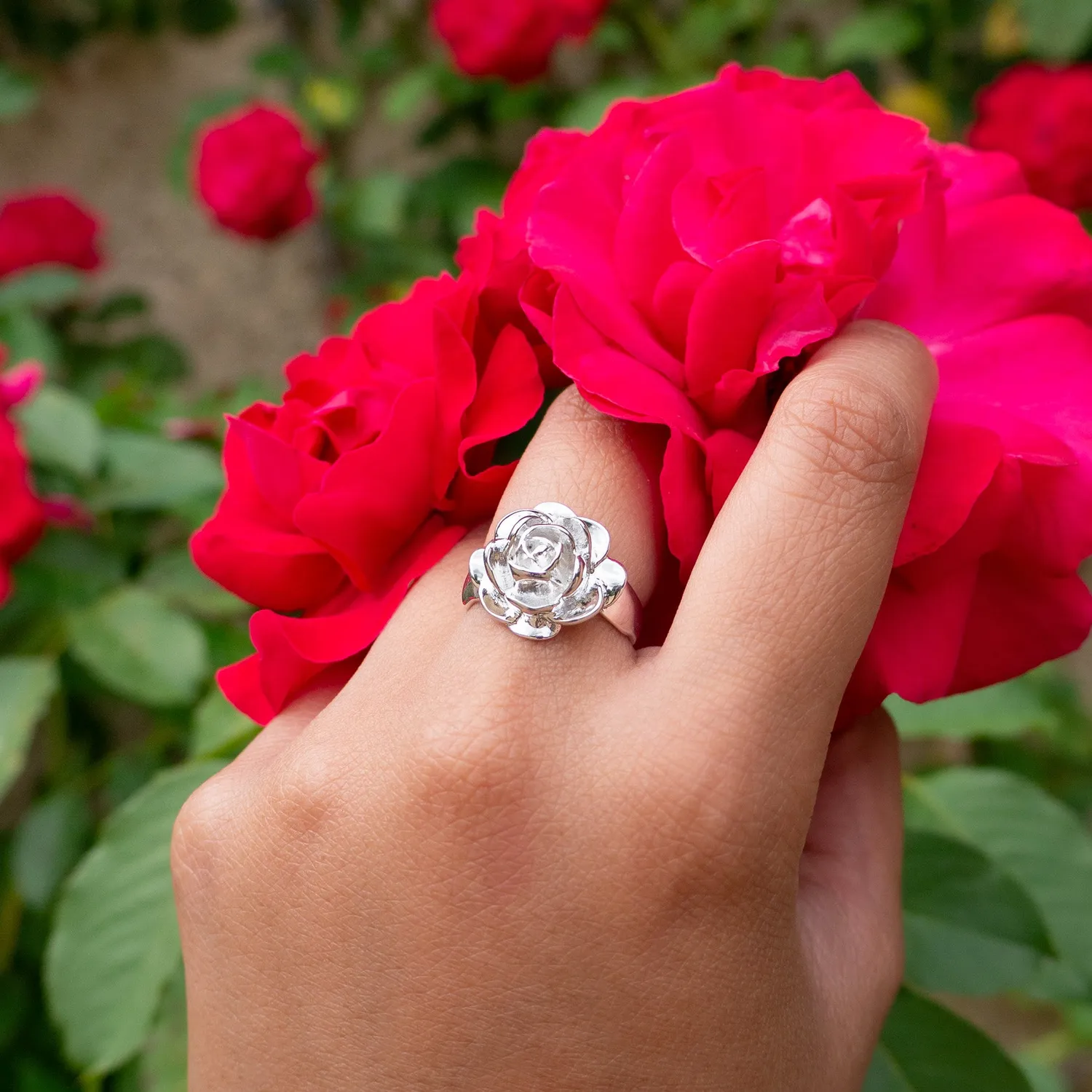 Sisi Copenhagen Rosie ring sølv rose 16 mm