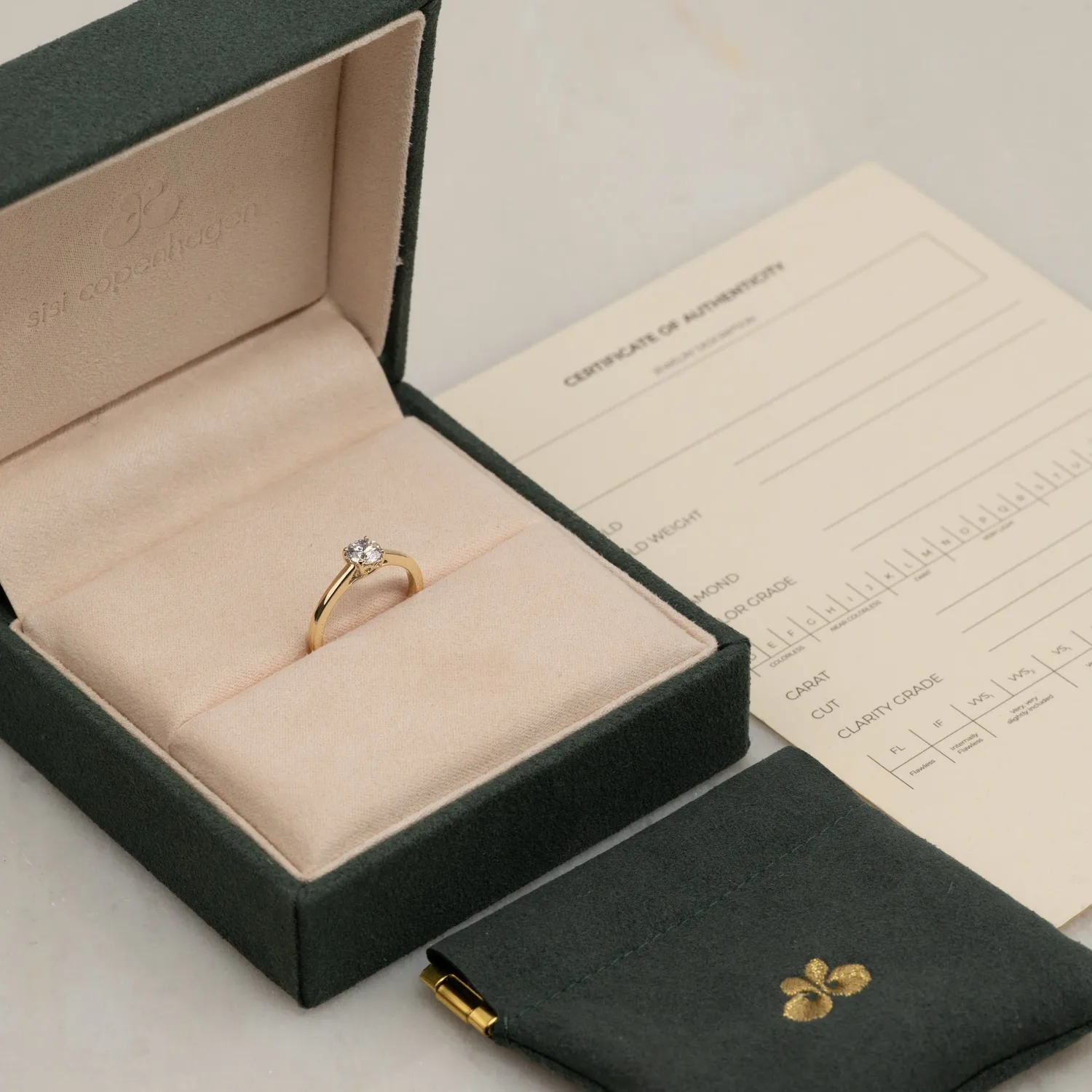 Sisi Copenhagen Solitaire Trellis diamantring guld 0,55ct