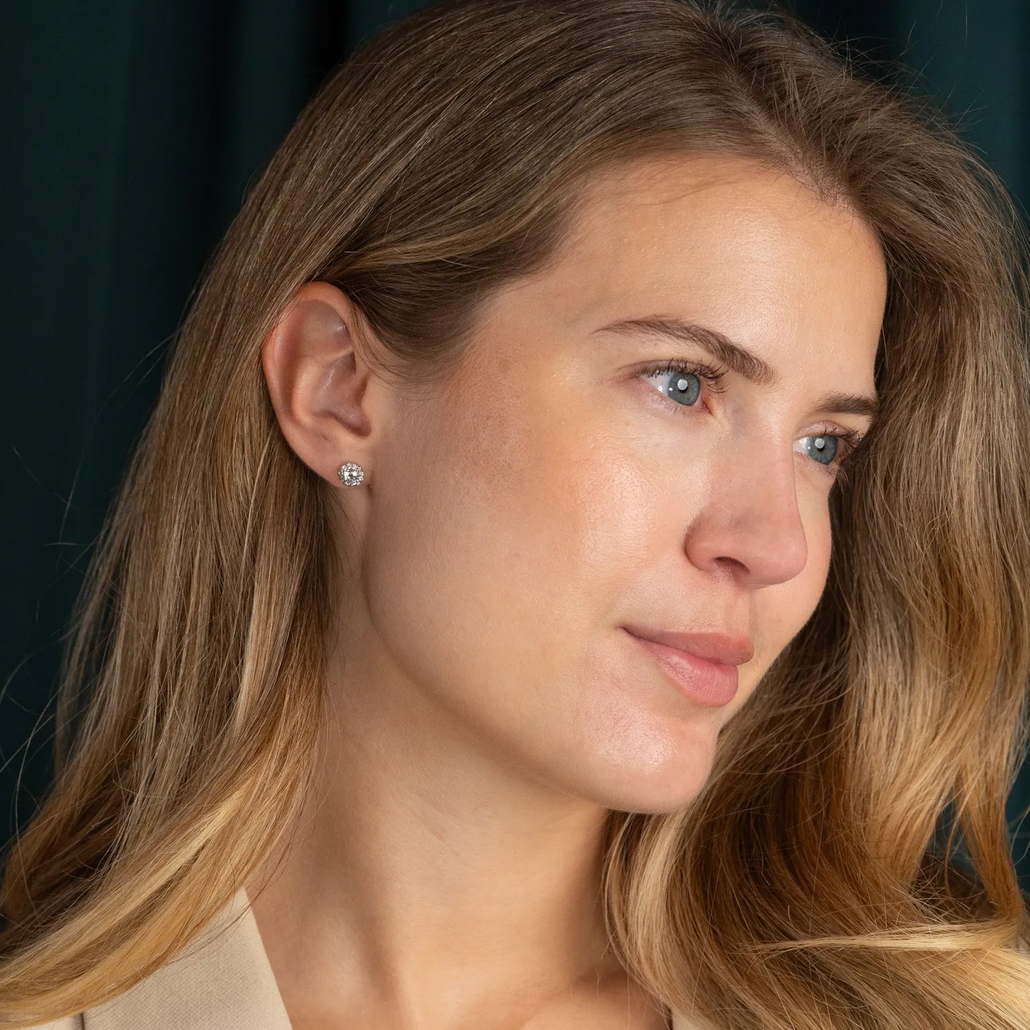 Sisi Copenhagen Halo diamantørestikker 1,0 ct hvidguld