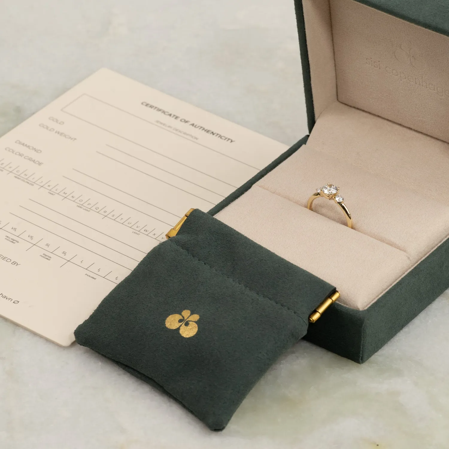 Sisi Copenhagen Round Trilogy diamantring 1,0 ct 14 kt guld