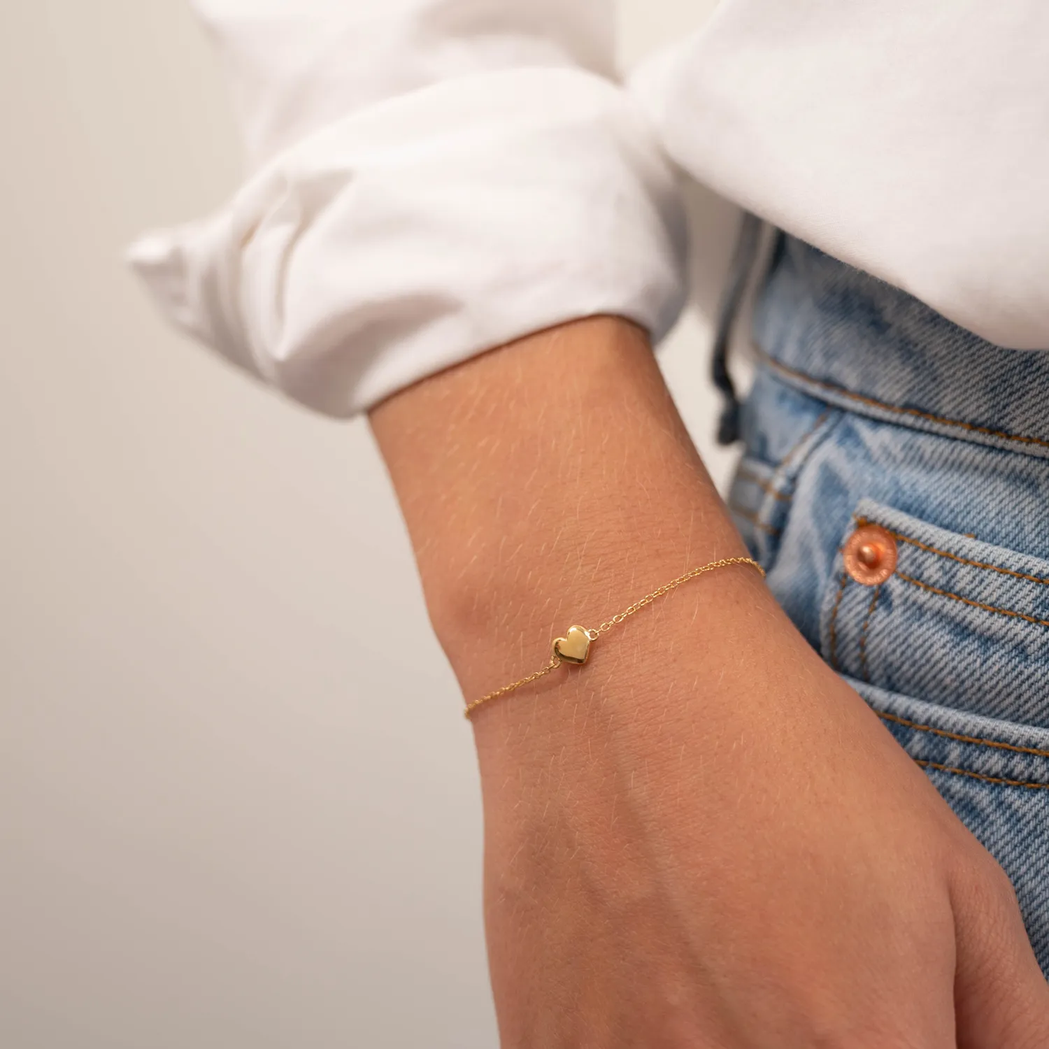Sisi Copenhagen Valentina Golden armbånd med hjerte