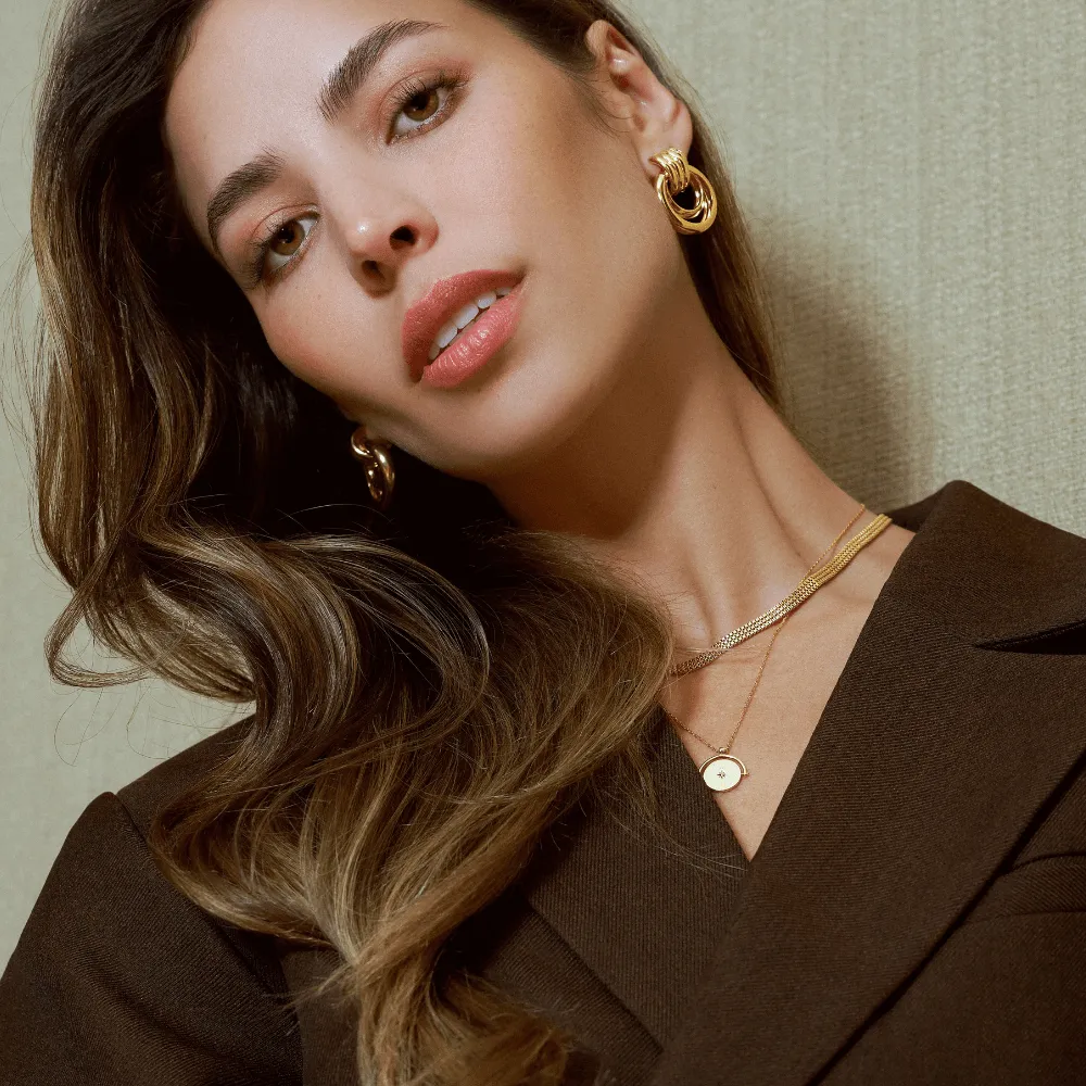 Orelia Statement Open Interlocking hoops forgyldte øreringe