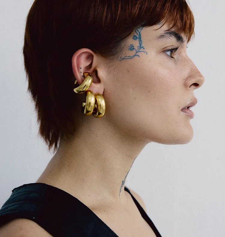 Wos Banana Cuff earcuff forgyldt stål guld