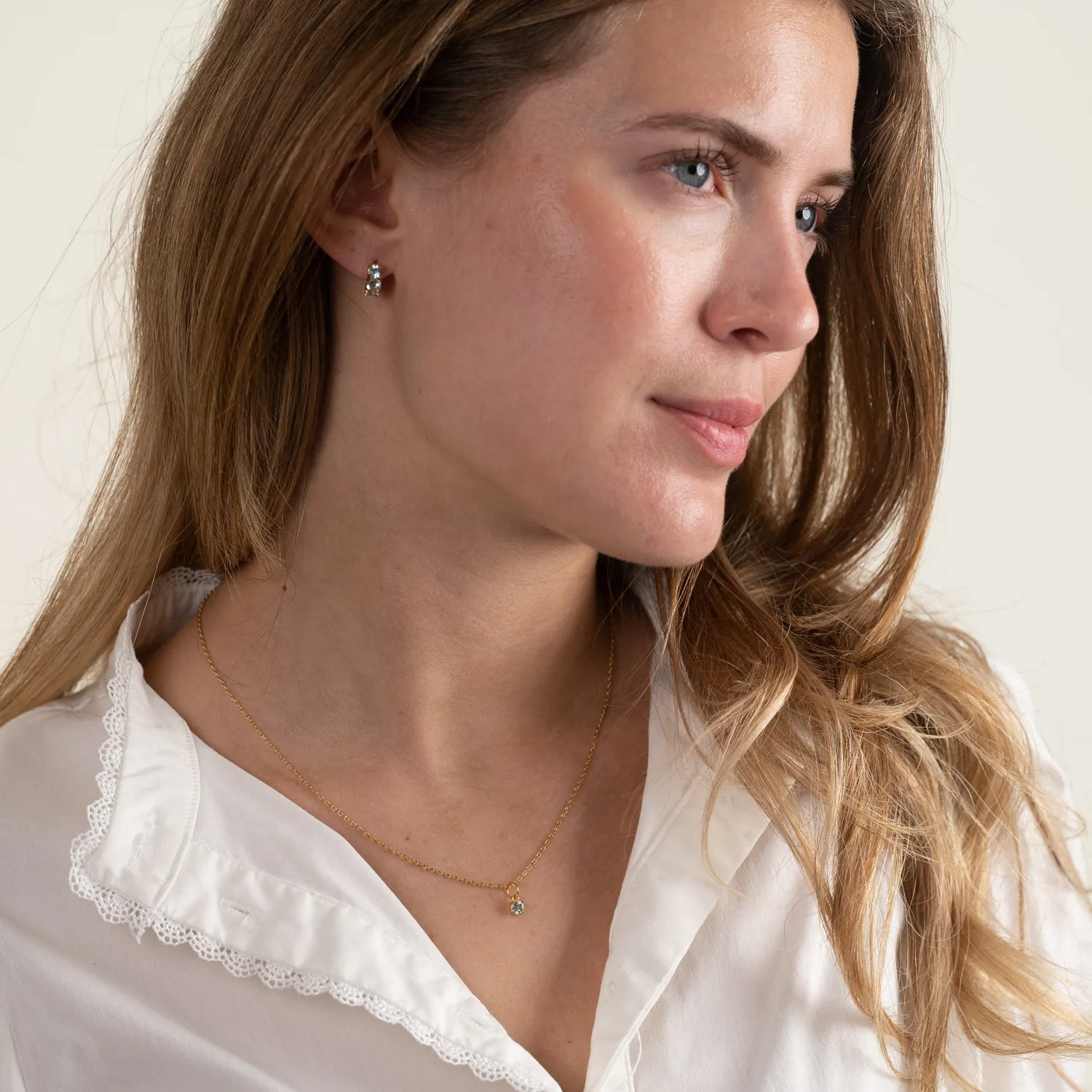 Sisi Copenhagen Gemma huggies blå topas forgyldt par