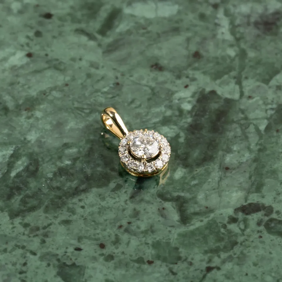 Sisi Copenhagen Round Halo lab-diamant vedhæng guld 0,5 ct