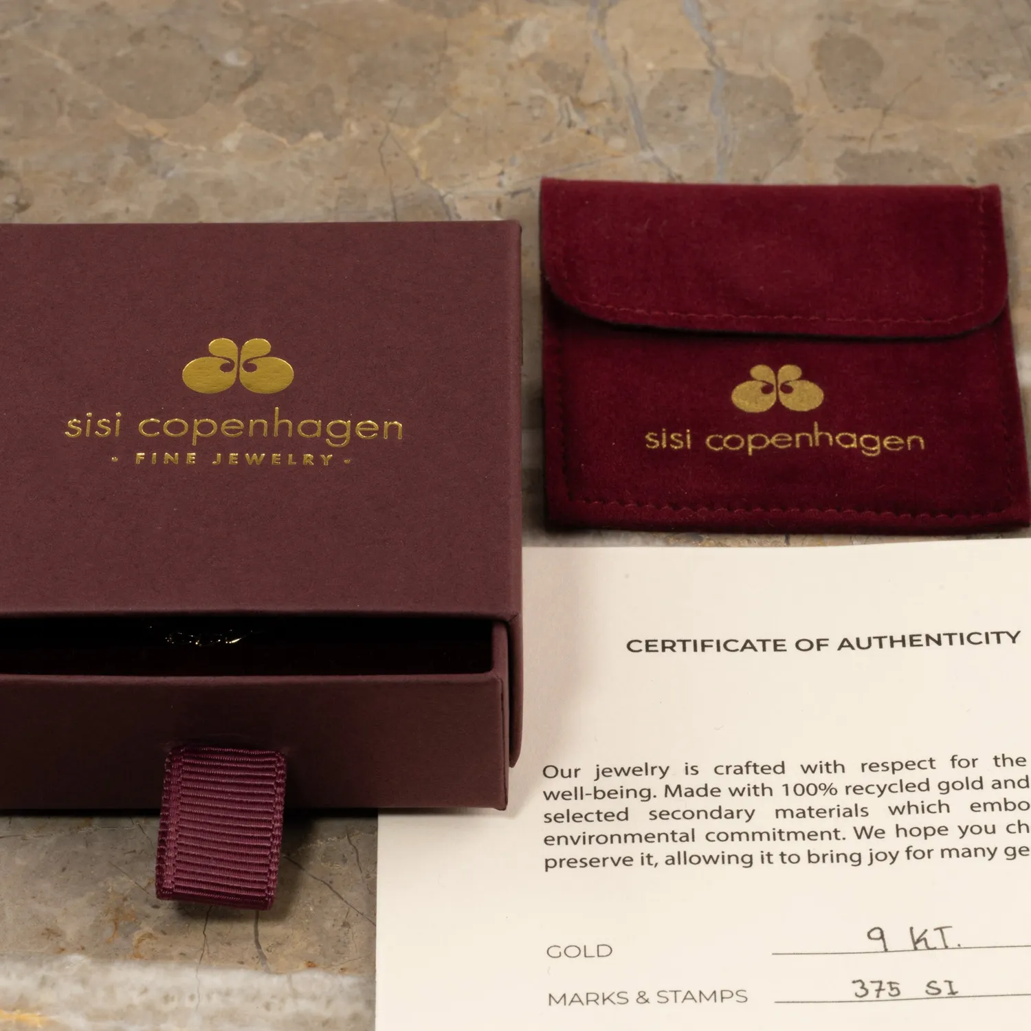 Sisi Copenhagen Simple Link halskæde 9 kt guld 1,4 mm