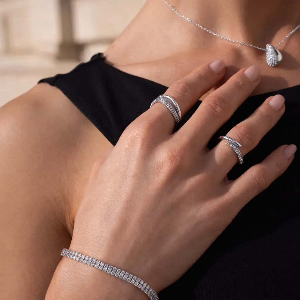 Bykjaergaard Curve ring sølv zirkonia str. 54