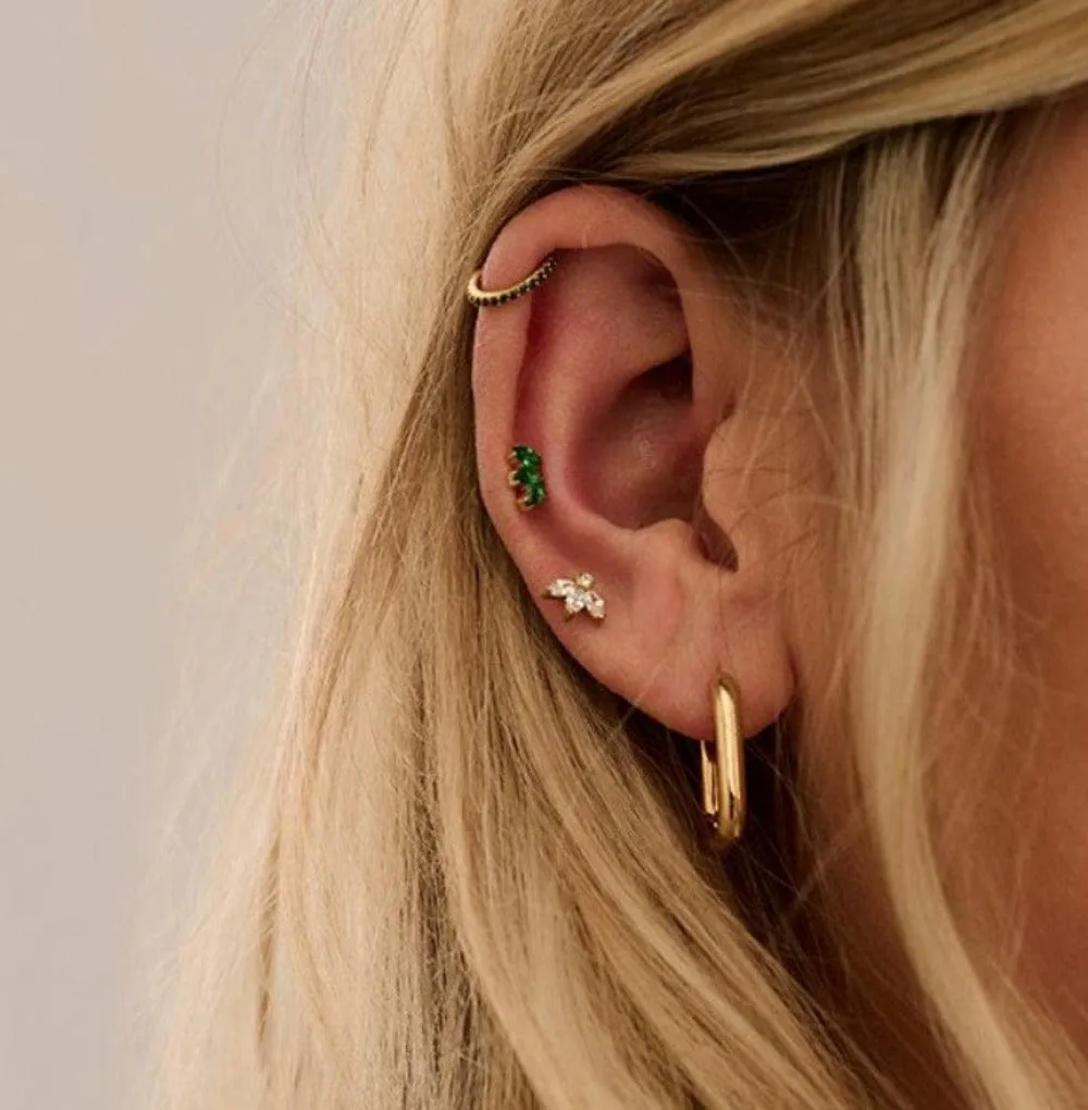 Orelia Emerald Pavé Clicker Hoop 8mm øreringe