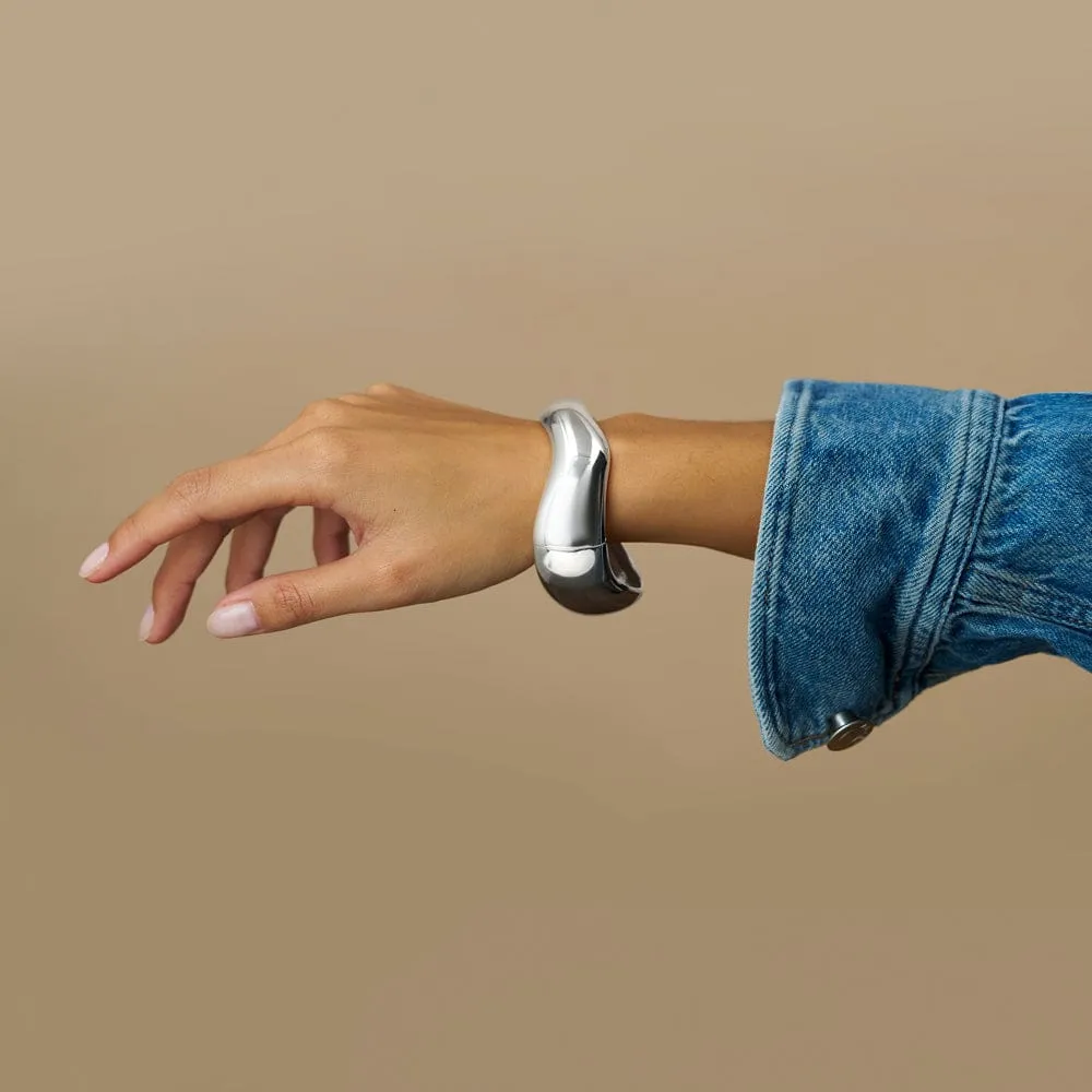 Orelia Statement Wave bangle sølv