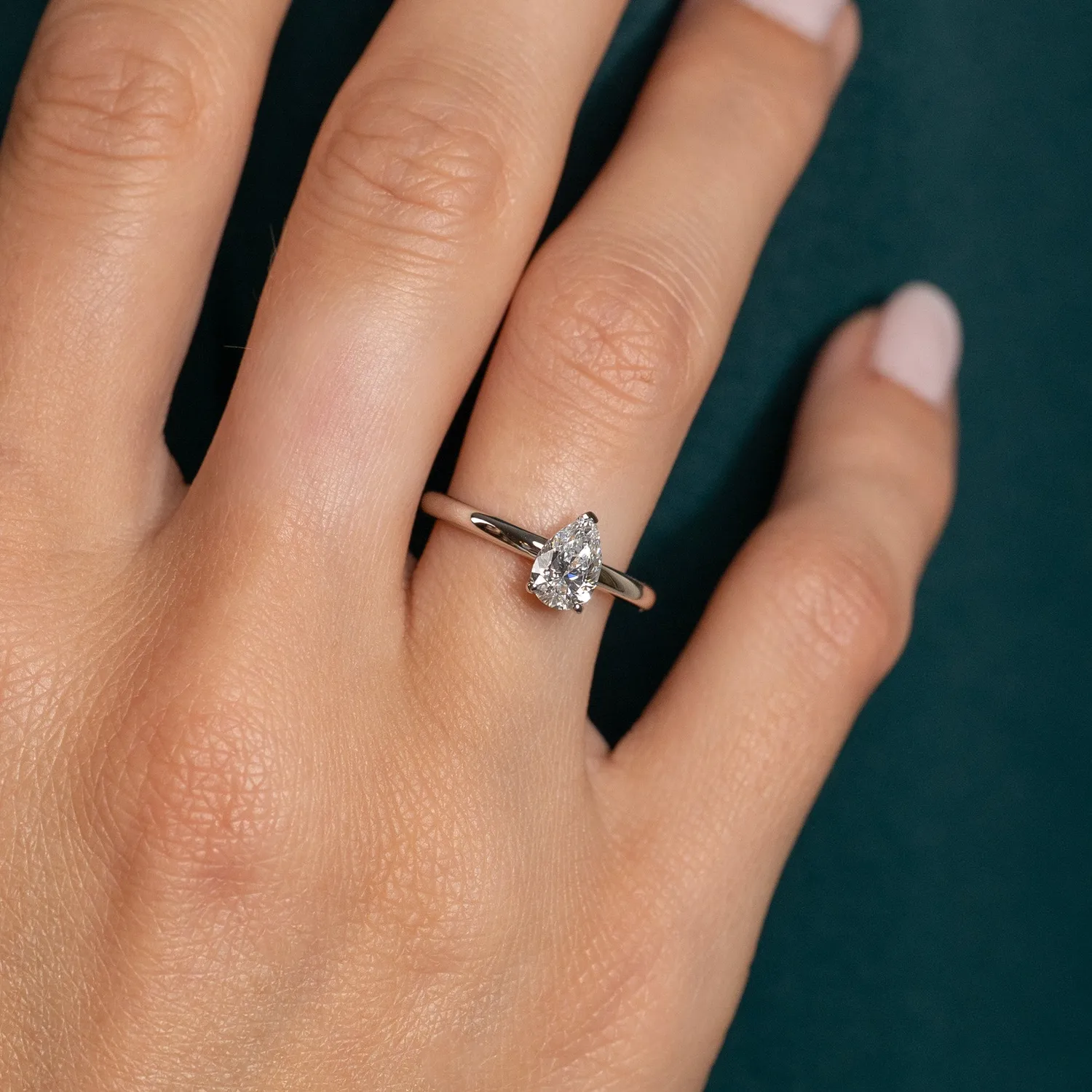 Sisi Copenhagen Solitaire Pear diamantring 0,75 ct hvidguld 52