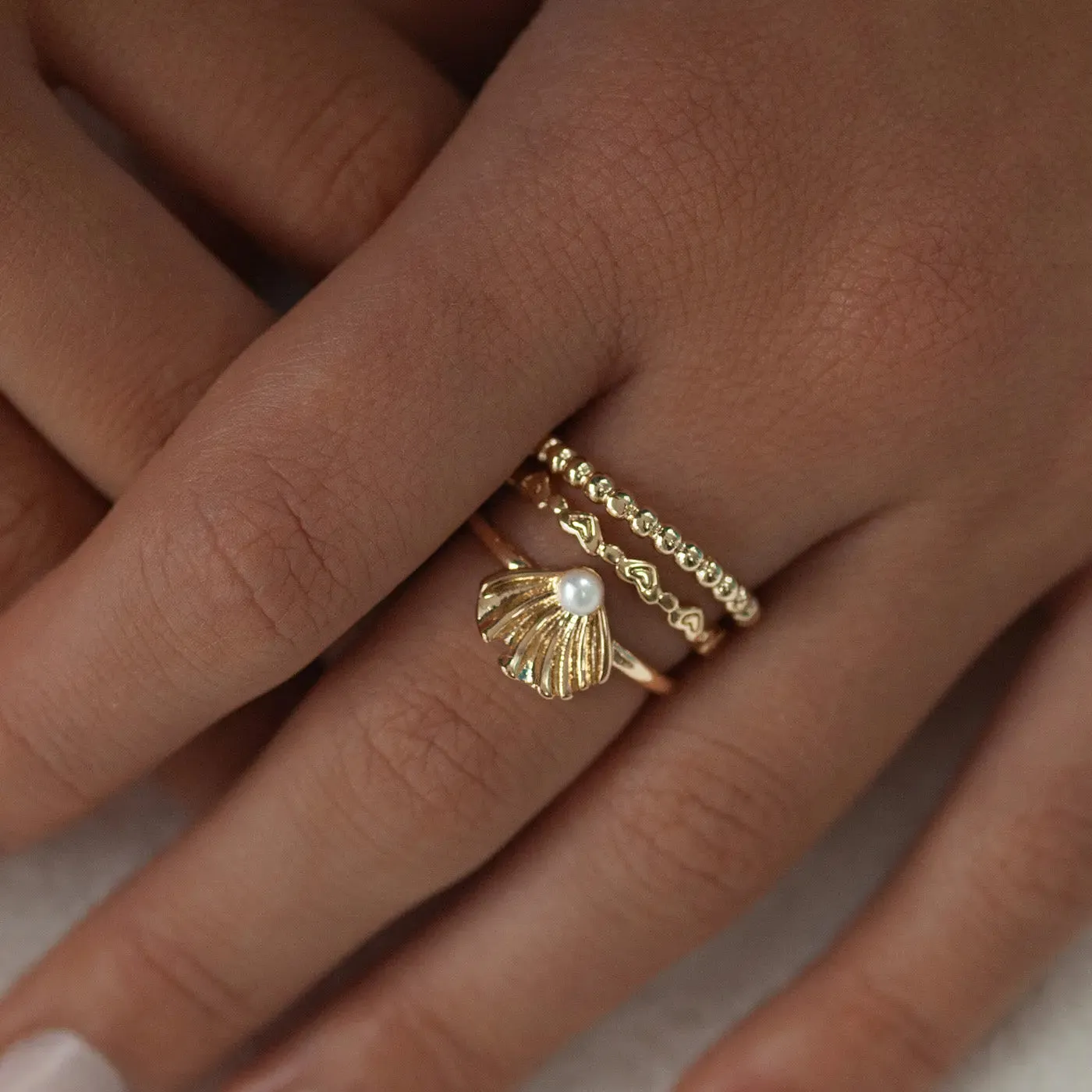 TIMI OF SWEDEN Aria ring forgyldt guld med perle