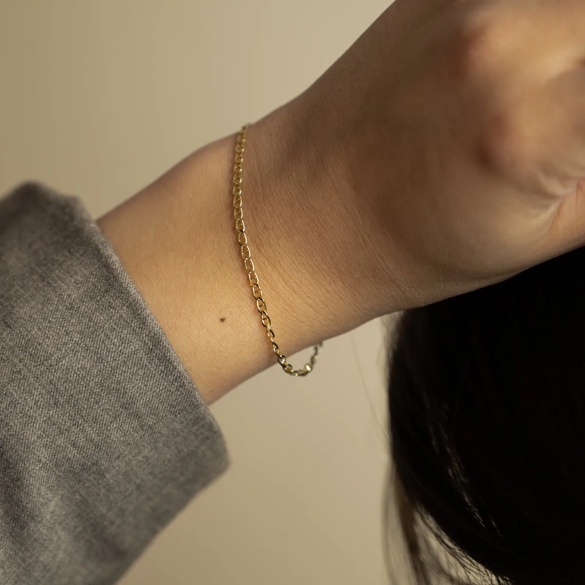 Sisi Copenhagen Auda armbånd massiv 9 kt guld 16+3 cm